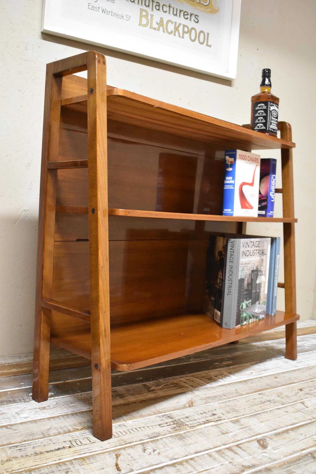 Mid Century Waterfall Display Bookcase   Ladderax Style photo furniture