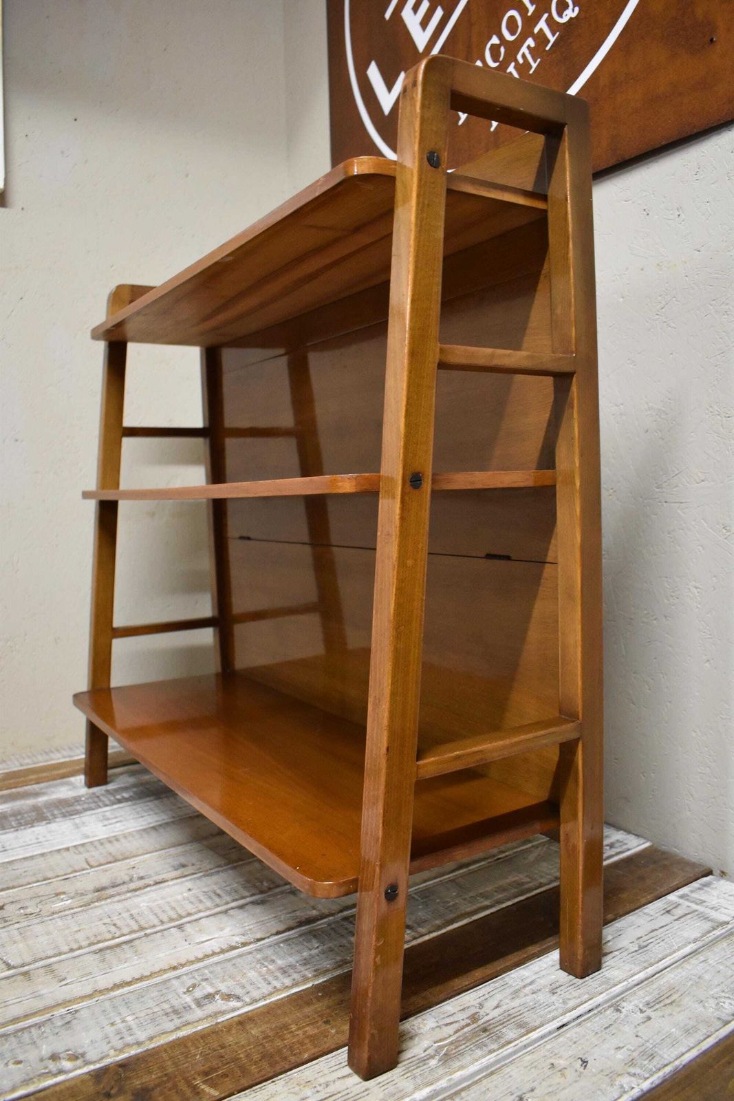 490.0 Mid Century Waterfall Display Bookcase   Ladderax Style photo