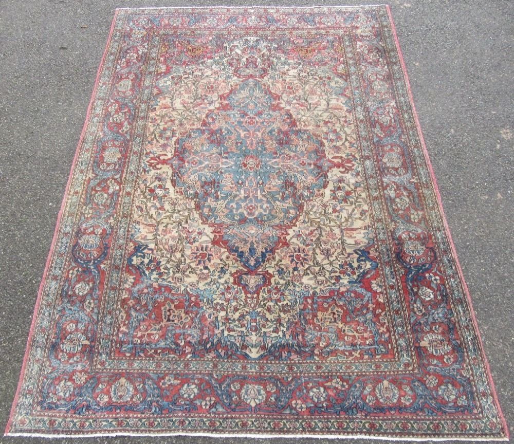 Antique Distressed Isfahan Rug. 206cm X 140cm