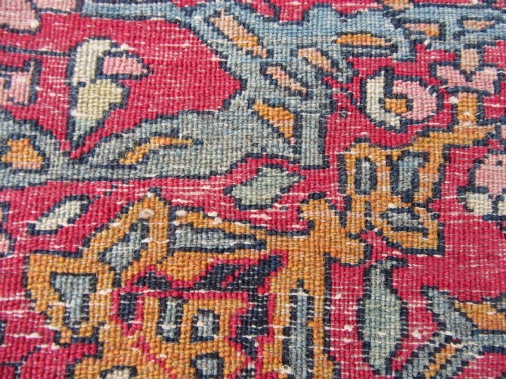 595.0 Antique Distressed Isfahan Rug. 206cm X 140cm photo