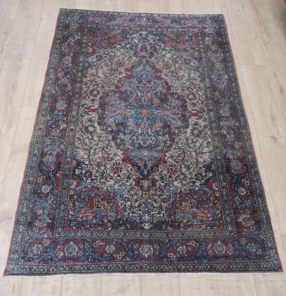photo buy Antique Distressed Isfahan Rug. 206cm X 140cm