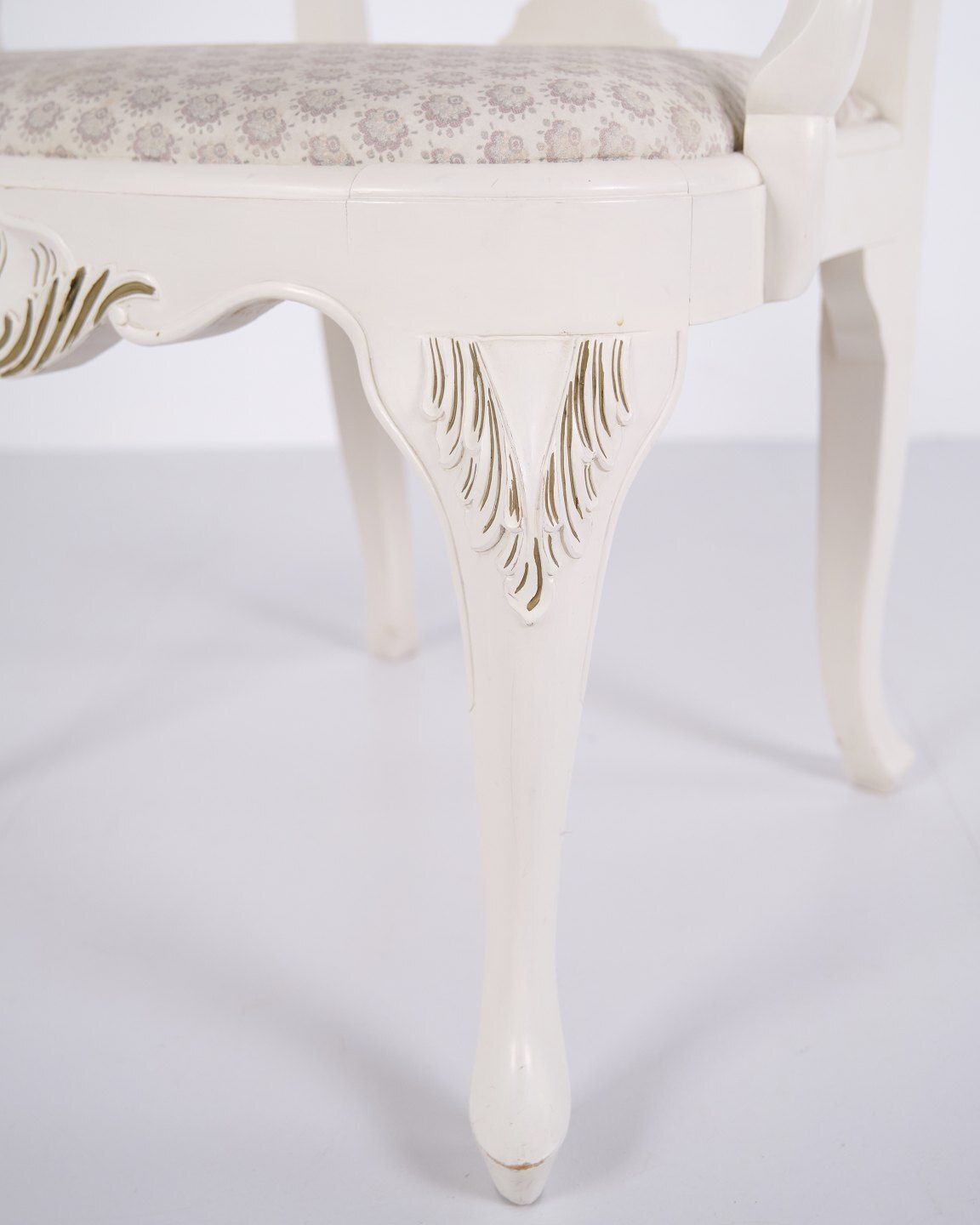 photo for sale A Pair Of Armchairs – New Rococo Style – White Painted With Decorative Details – Year 1920s