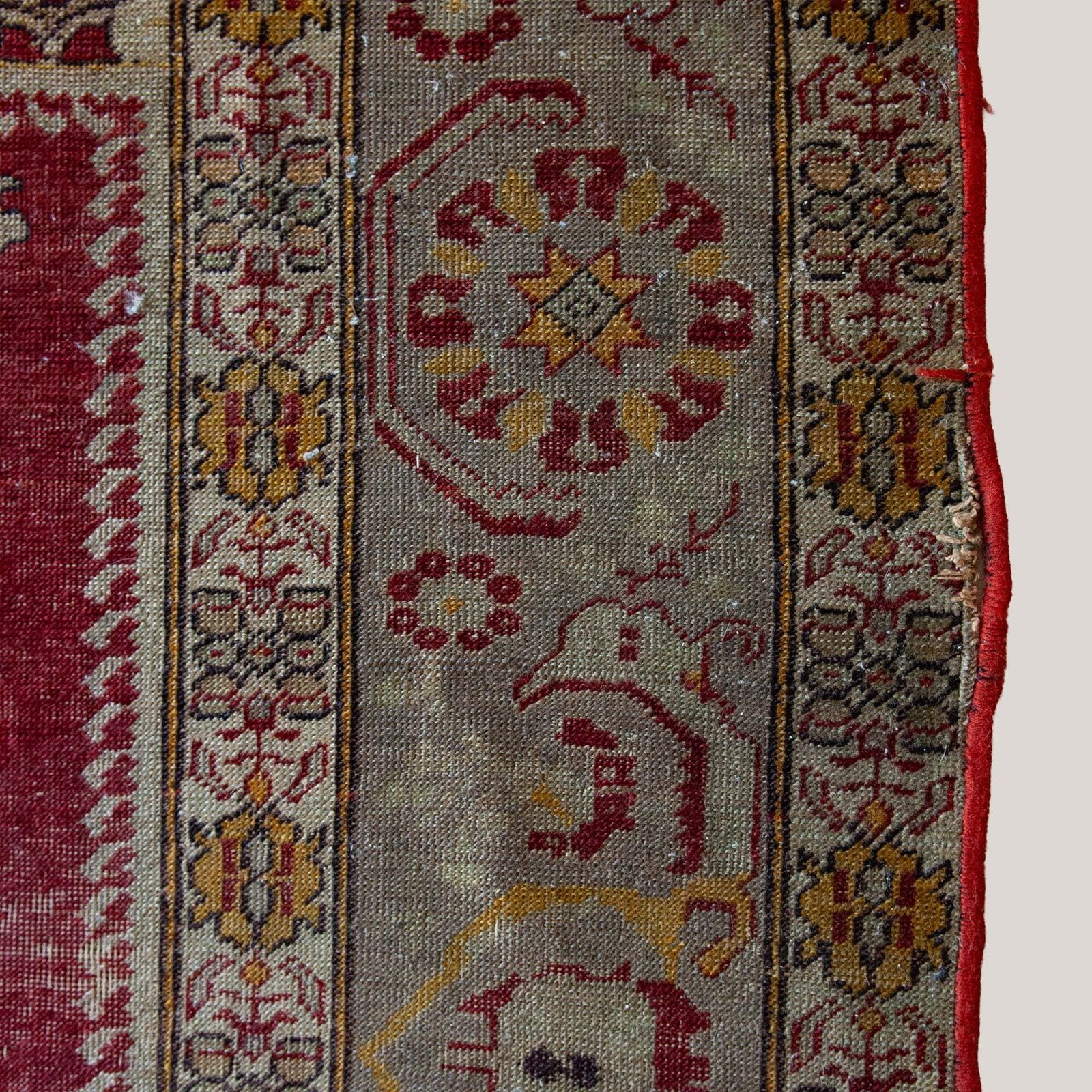 Prayer Motif Turkish Hand Knotted Rug – Vintage photo 722.0