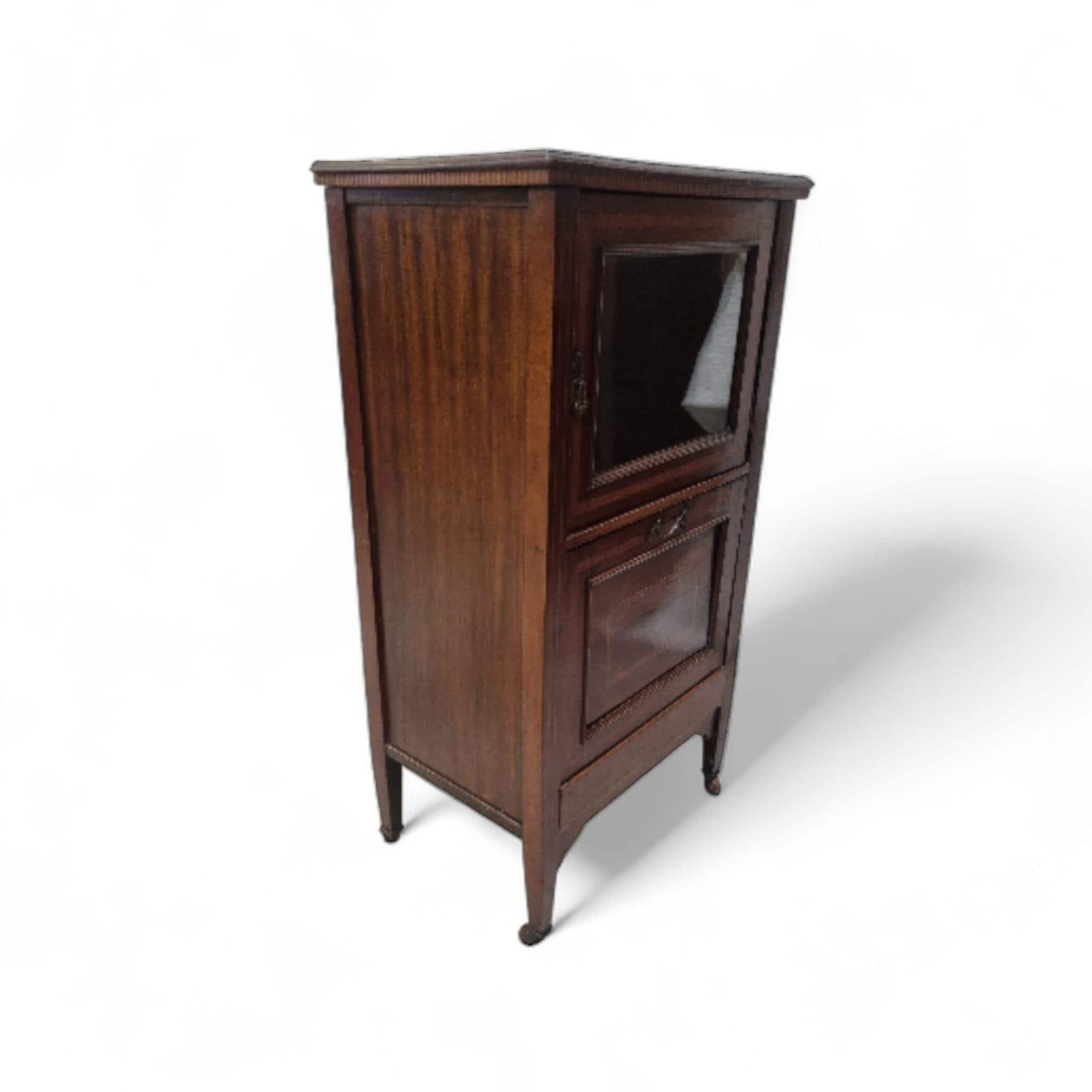 Vintage Mahogany Music Cabinet / Small Display & Storage Cabinet C.1920 photo vintage