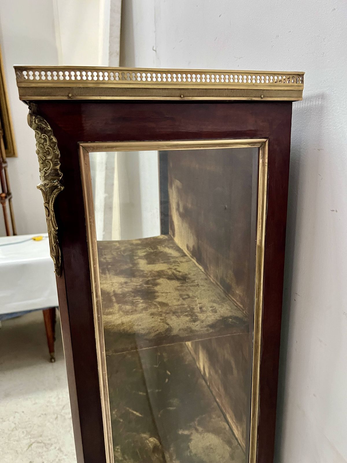 Louis XV Style Display Cabinet In Mahogany And Bronze, 19th Century. photo for sale
