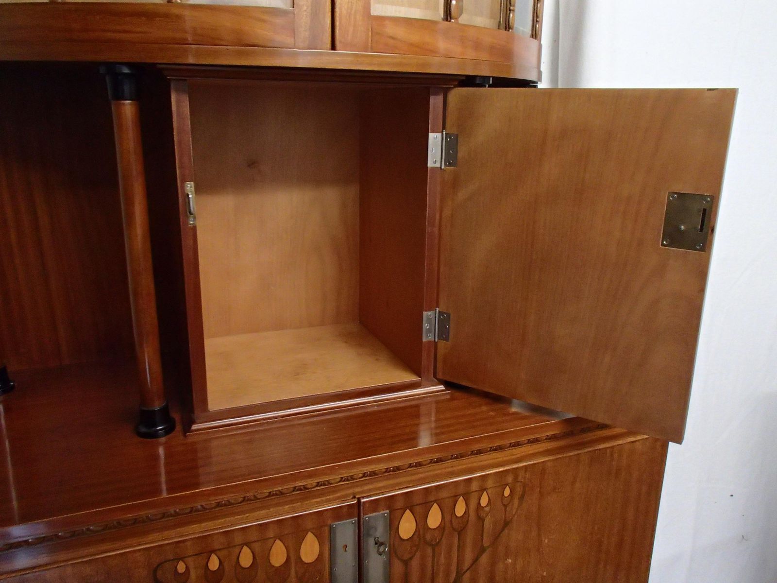 photo for sale Exquisite Art Nouveau Credenza With Inlays And Surrounding Display Case
