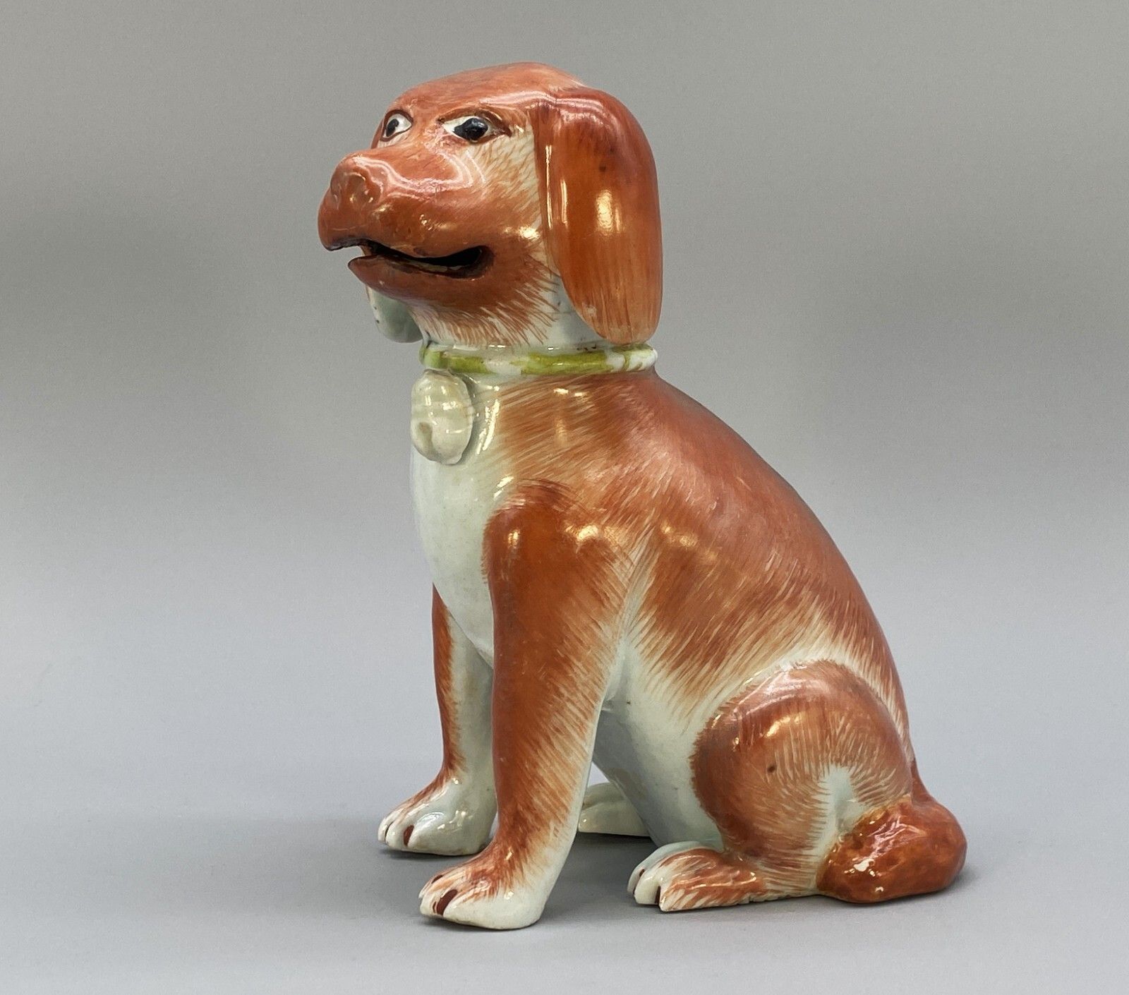 Exceptionally Rare 18thc Qianlong Period Chinese Porcelain Dog Statue Figurine photo vintage