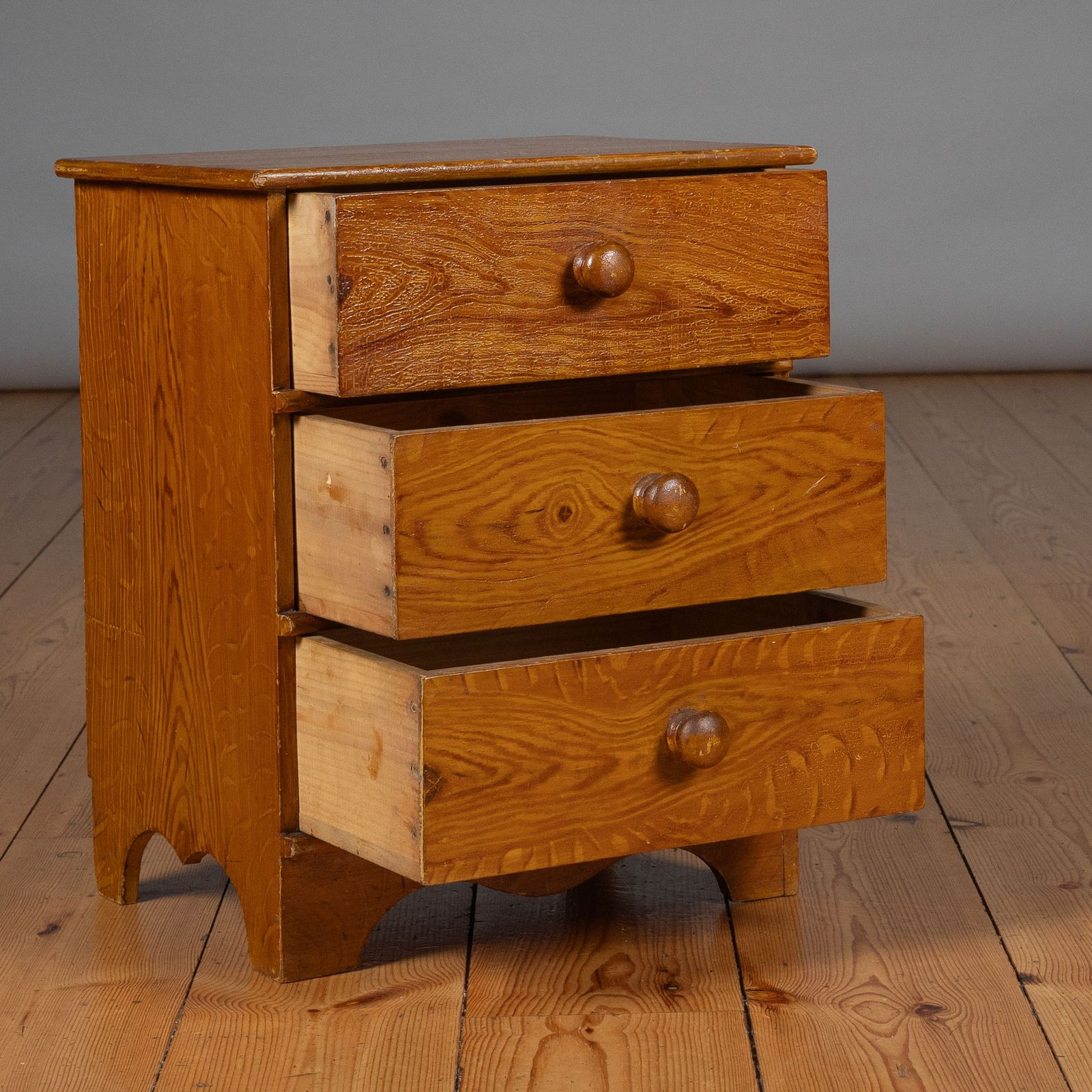 Small 19th Century English Simulated Painted Wood Chest Of Drawers photo for sale