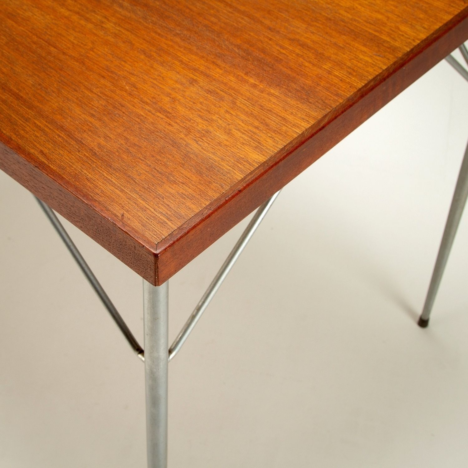 photo vinterior Teak And Chrome Desk After Arne Jacobsen, Denmark, 1950s