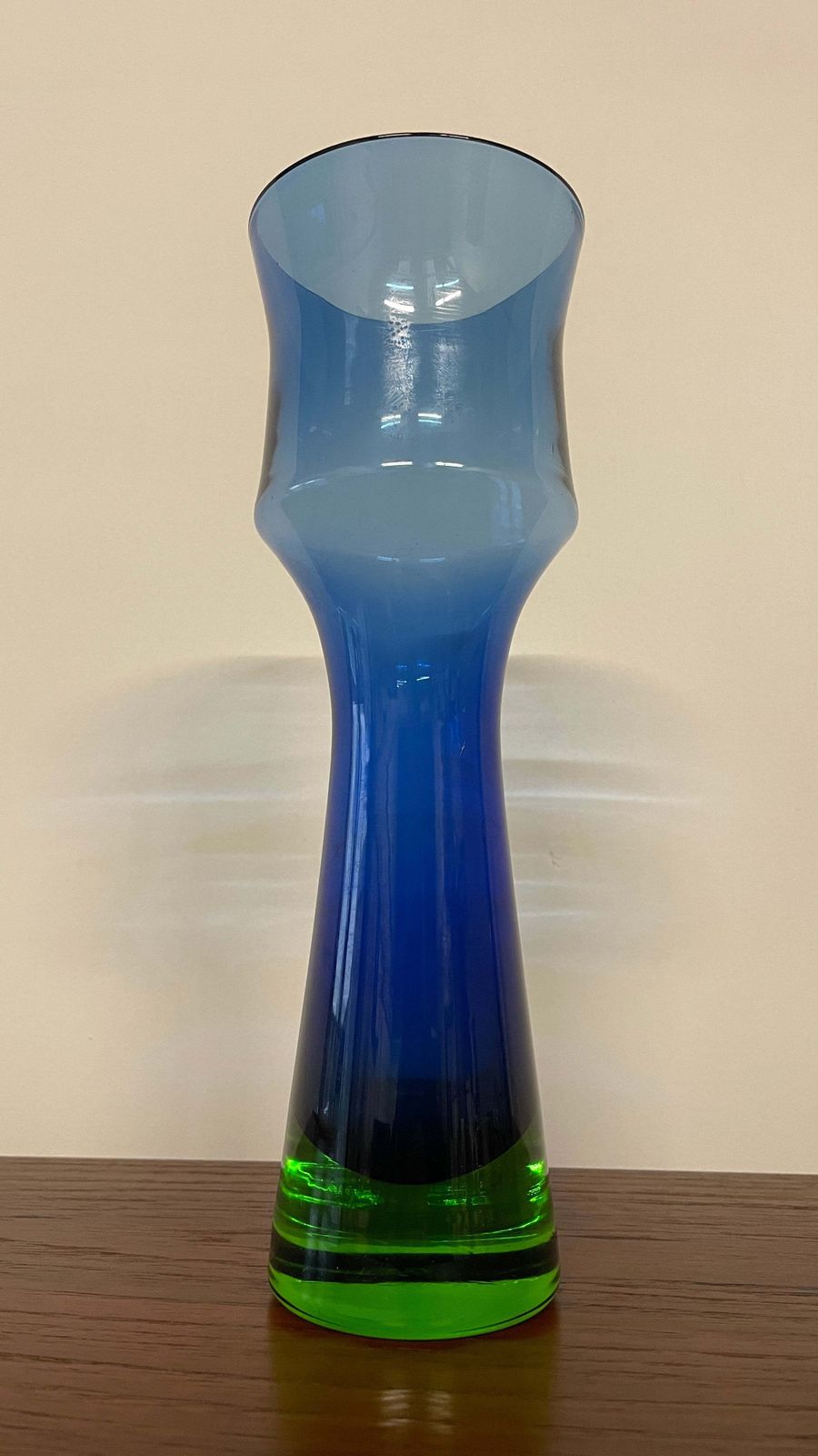 Mid Century Swedish Blue & Green Glass Vase By Bo Borgström For åseda Glasbruk, 1960s photo furniture