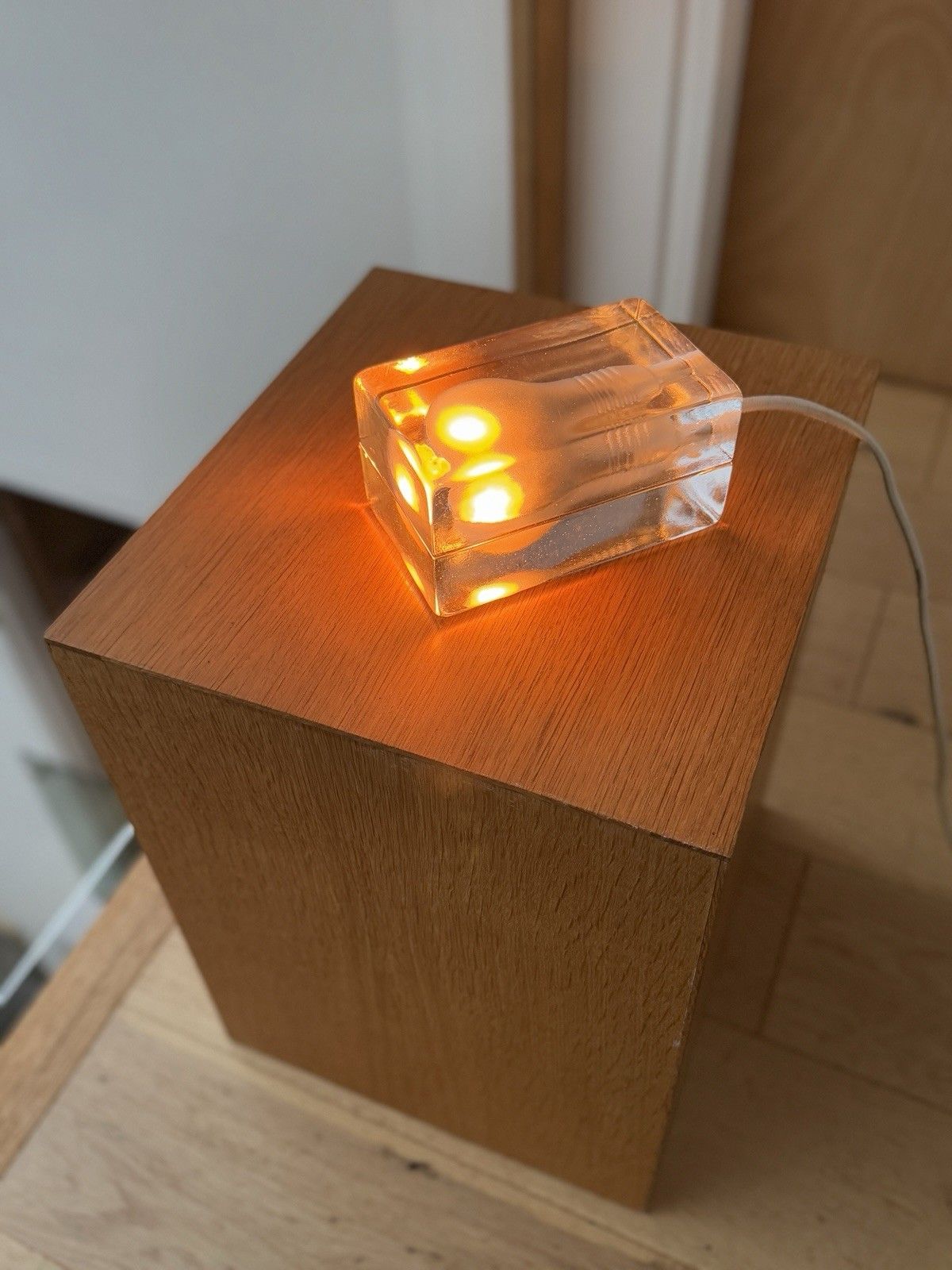 Lighting Genuine Design House Stockholm Block Lamp With White Cord Harri Koskinen Moma photo