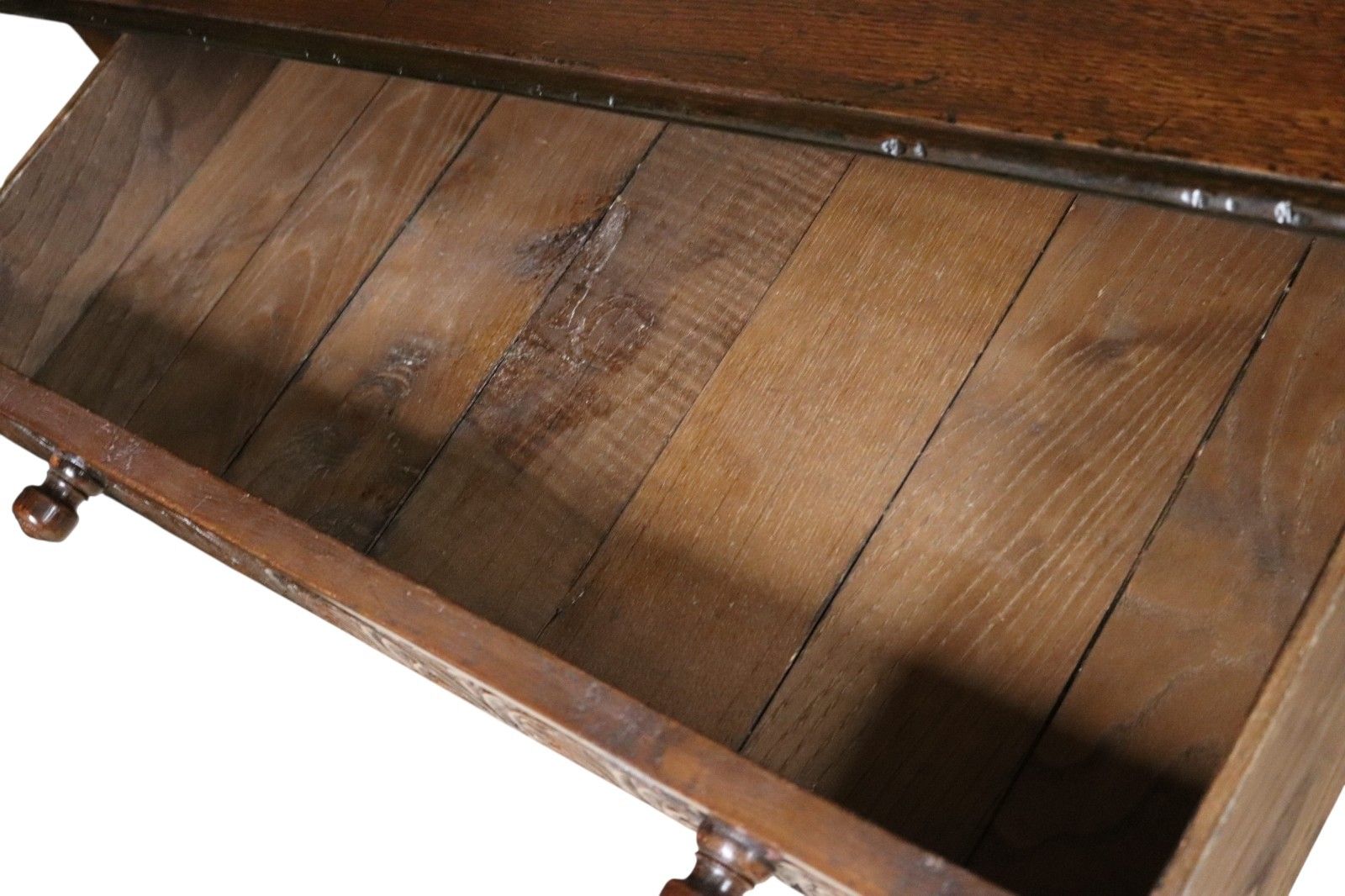 Early 20th Century Carved Oak Hall Table Bobbin Turned Tudor Style Antique Table photo Furniture