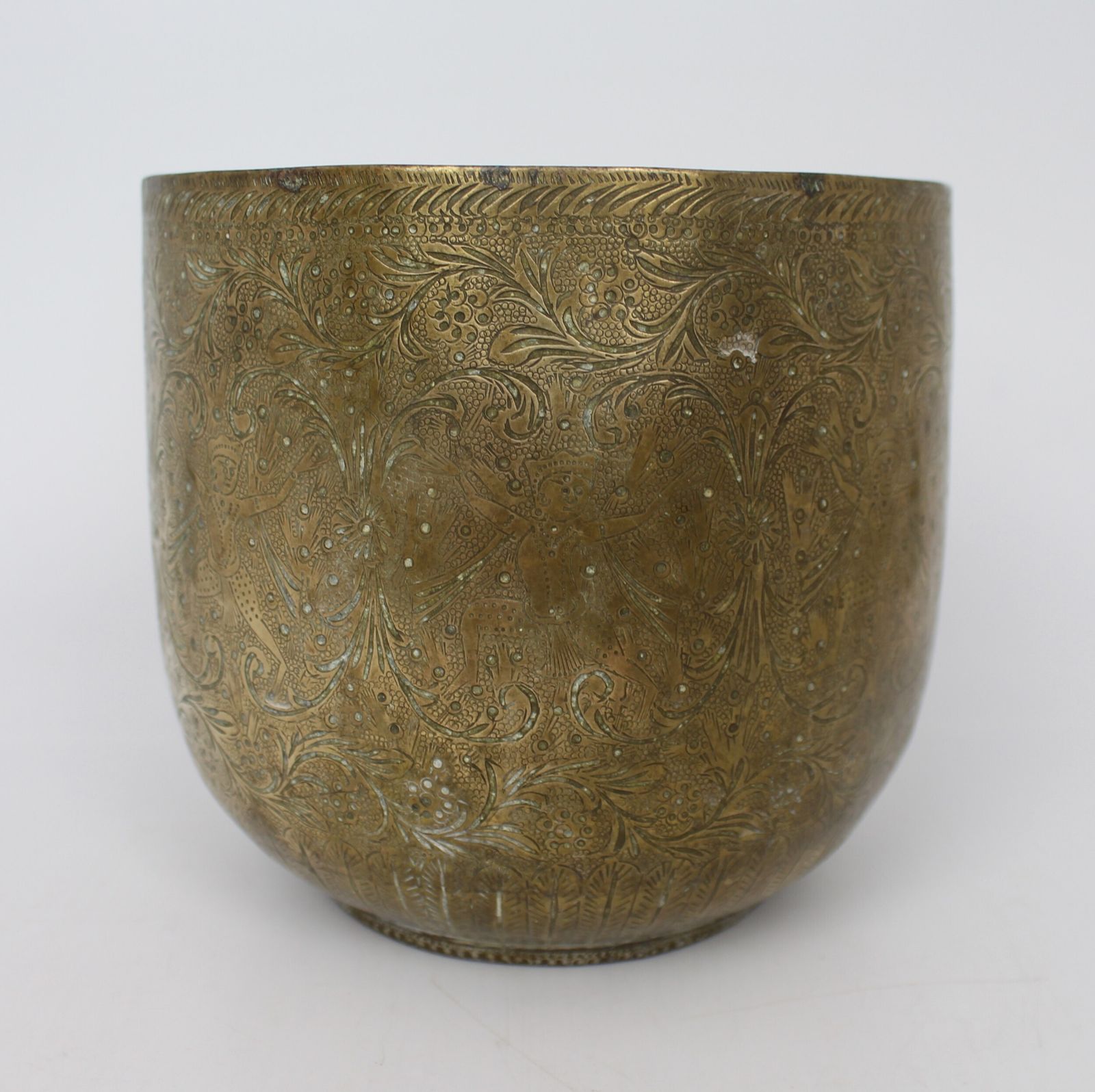 Antique Indian Brass Cachepot C.1880 photo Home Decor