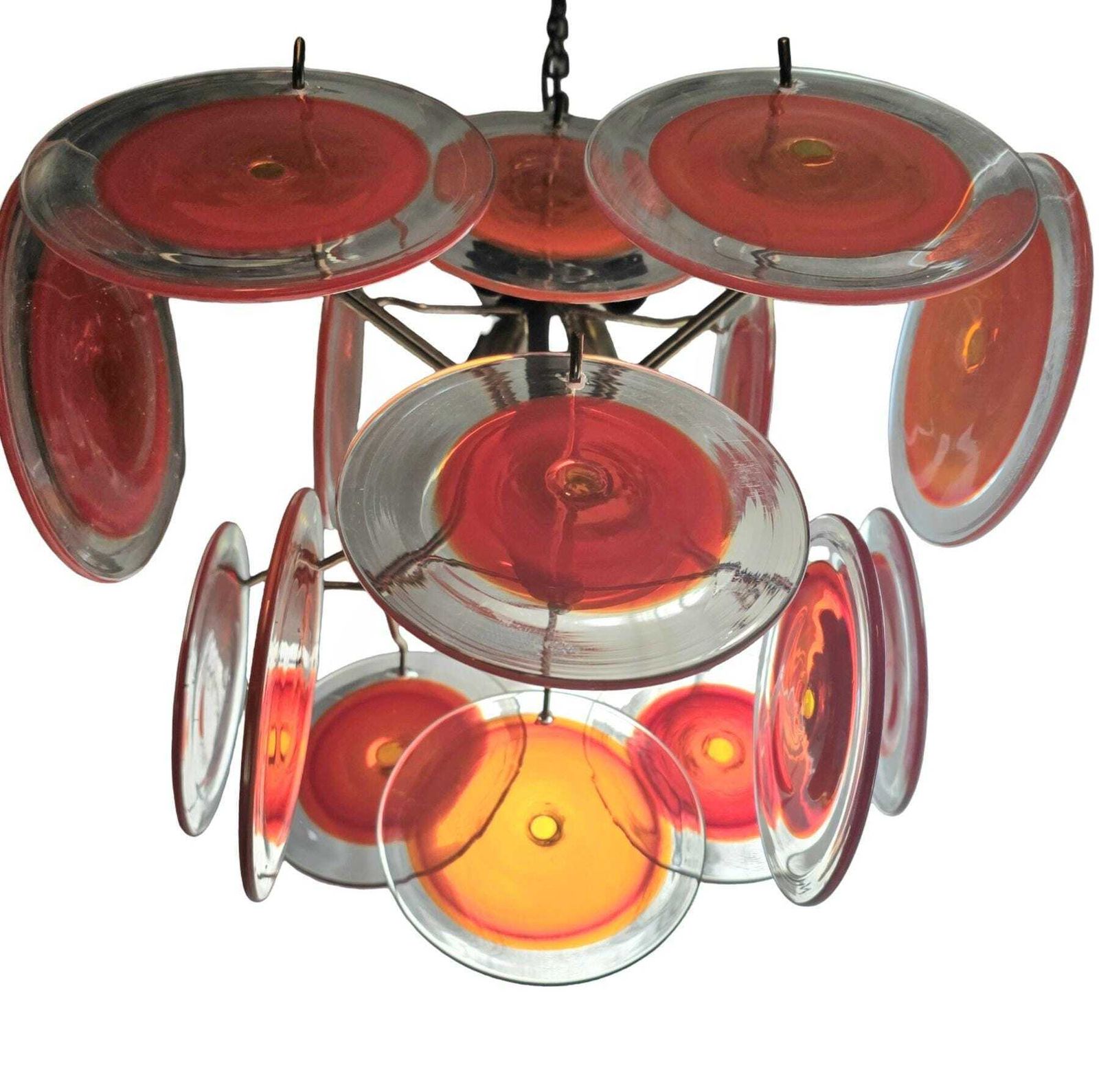 Vintage Mid Century Modern Murano Glazen Kroonluchter Ontworpen Door Gino Vistosi In De Jaren 1960. photo 924.0