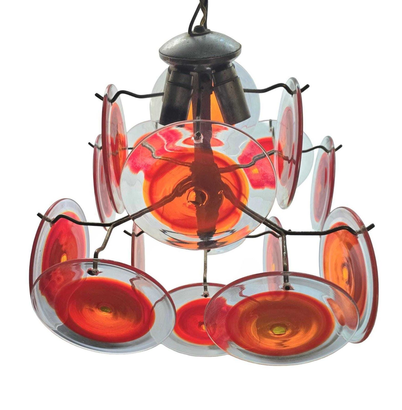 Vintage Mid Century Modern Murano Glass Chandelier Designed By Gino Vistosi In The 1960s. photo vintage
