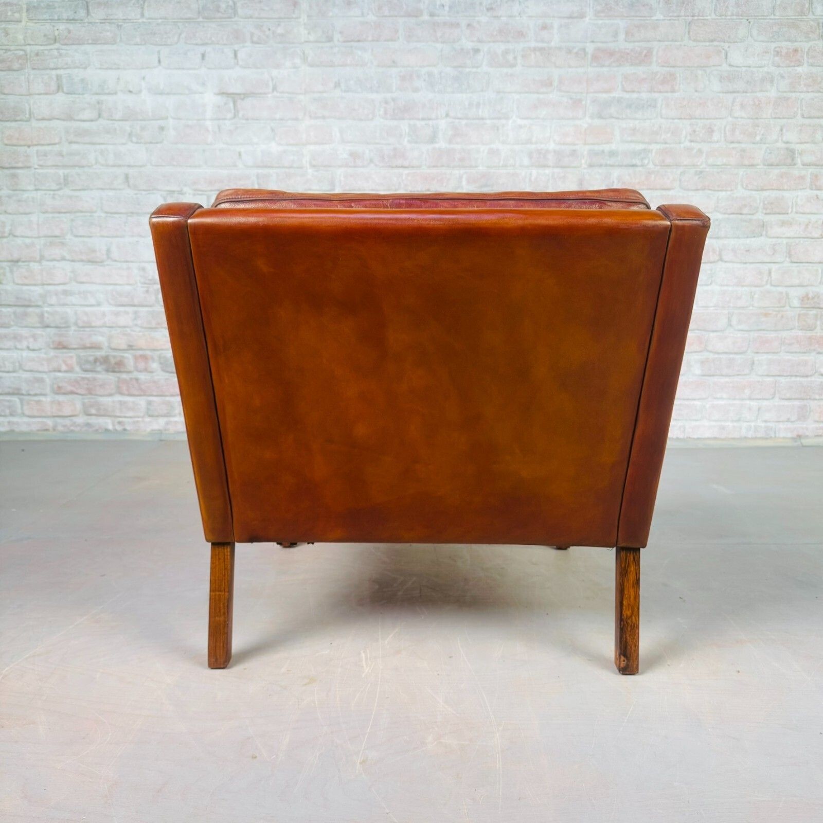 photo for sale Vintage Danish 1970s Thams Kvalitet Tan Leather Chair #A830