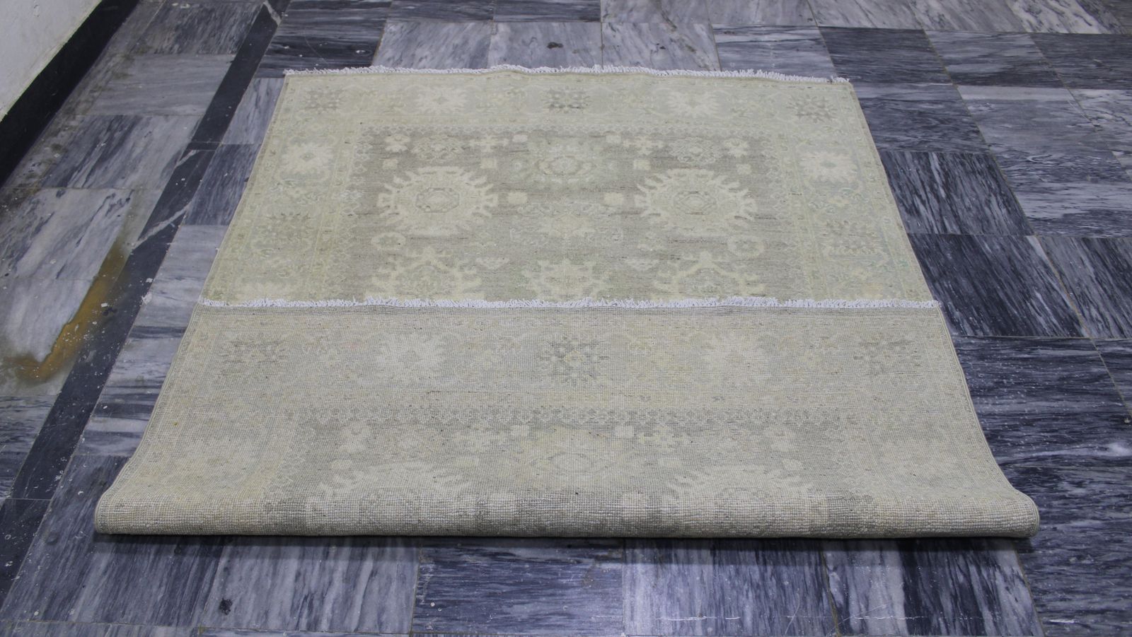photo for sale 5x6 Vintage Oushak Turkish Hand Knotted Wool Rug