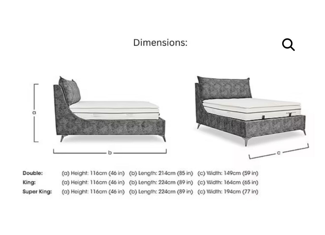Furniture Village Sanctuary King Bed   Tampa Grey photo buy