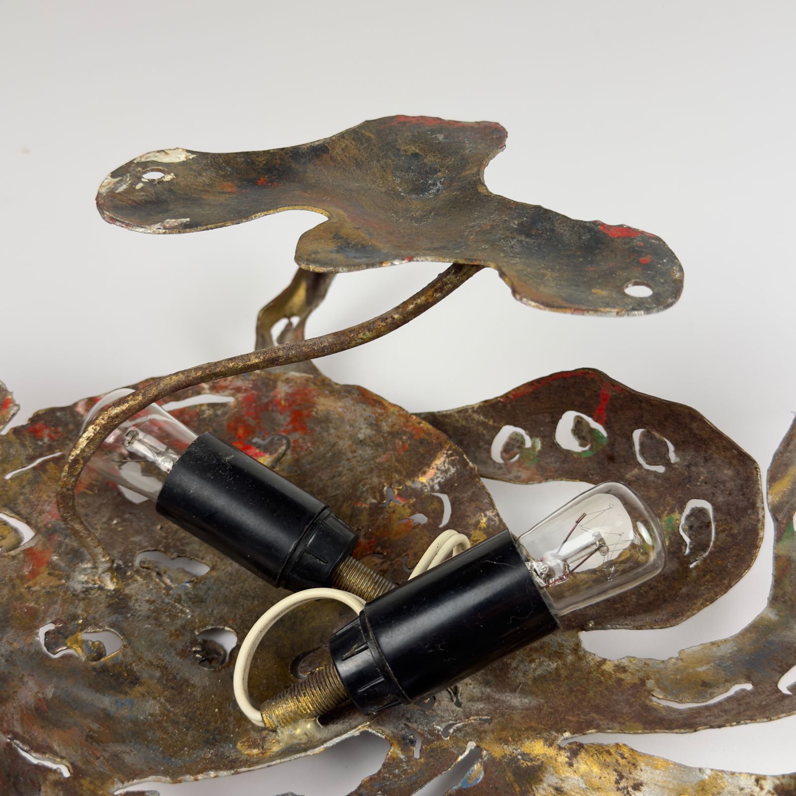 Lighting Original Metal Brutalist Wall Lamp Octopus By Salvino Marsura, Italy 1980s photo