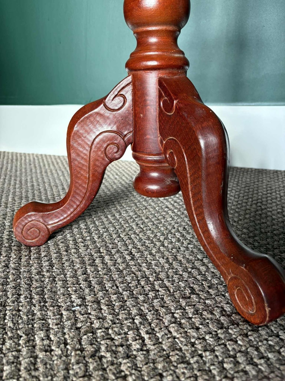 Antique Marquetry Tripod Side Table With Floral Inlay photo 198.0