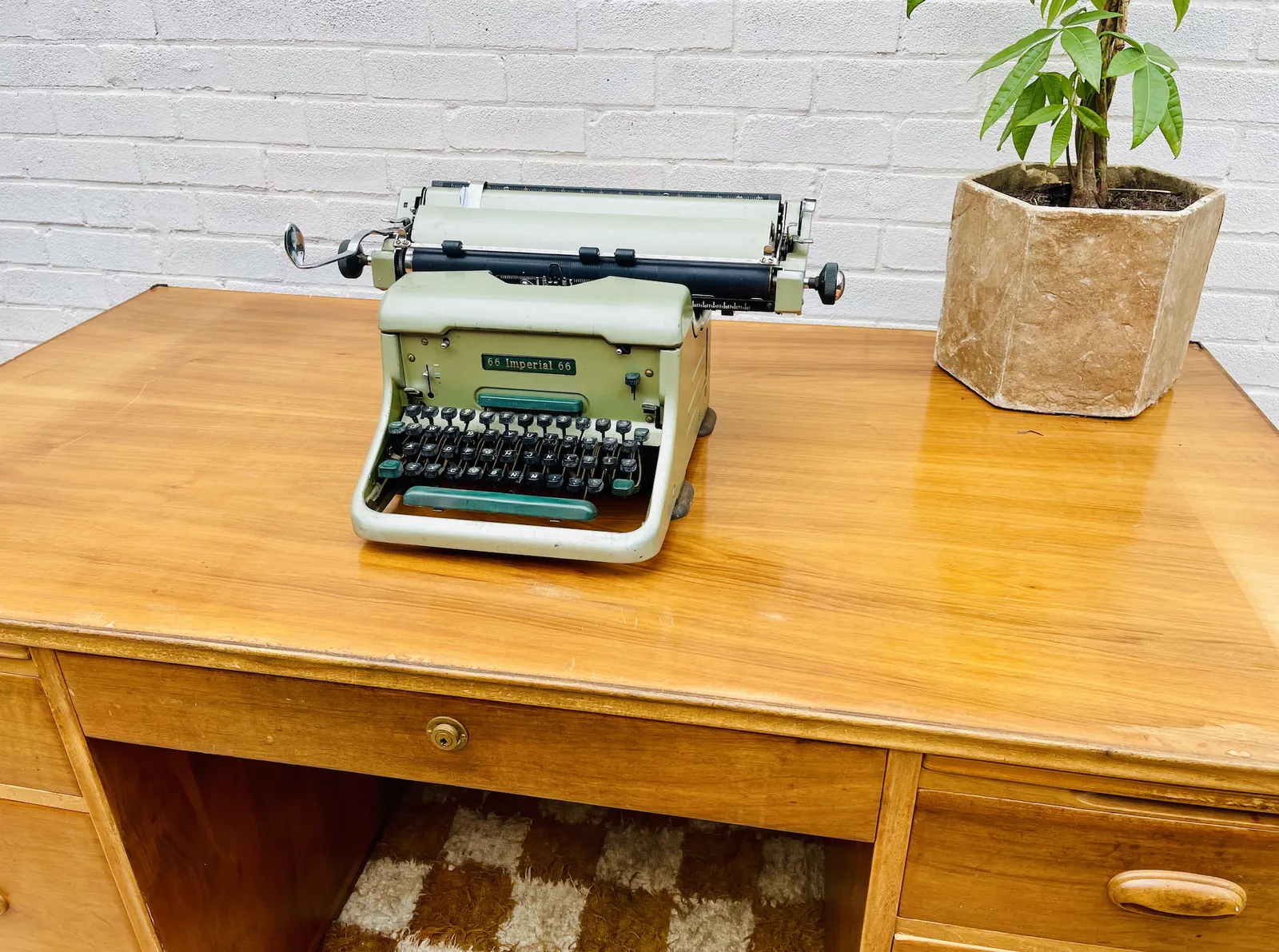 Mid Century, Solid Oak Swiss Directors Desk With Locking Drawers And Set Of Keys photo Furniture