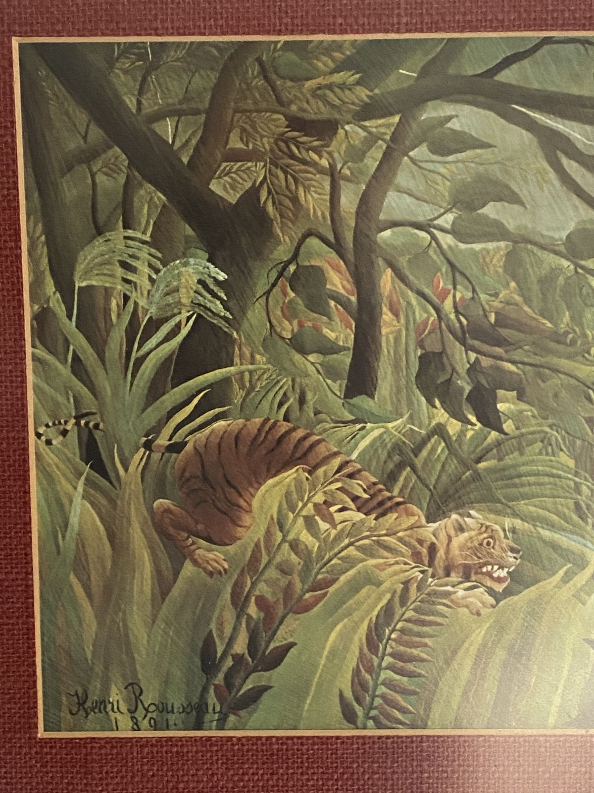Vintage Henri Rousseau 1960s Print From Art Gallery photo 375.0