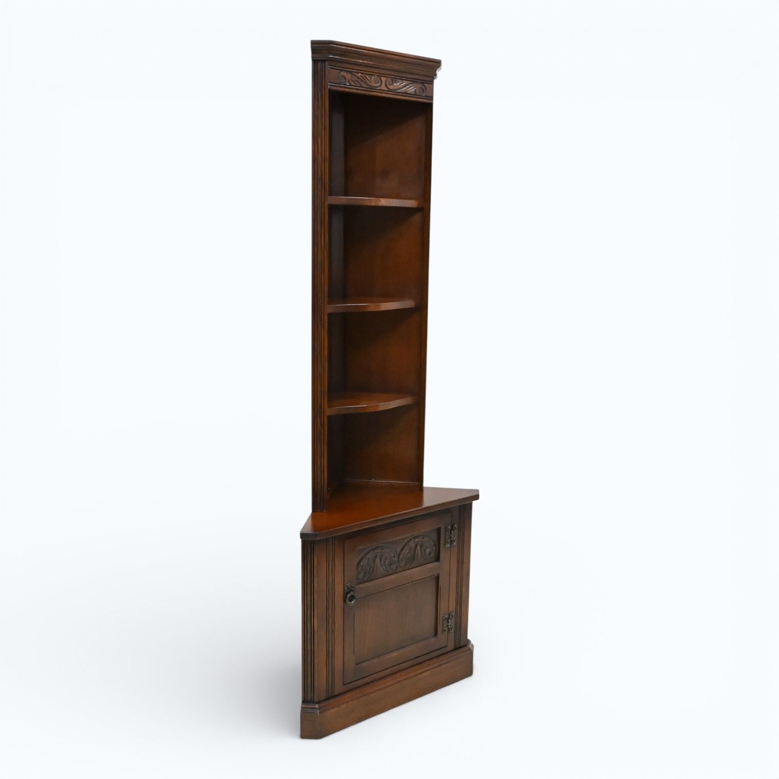 Old Charm Corner Unit With Cupboard And Shelves Carvings Tb Free Uk* Delivery photo vintage