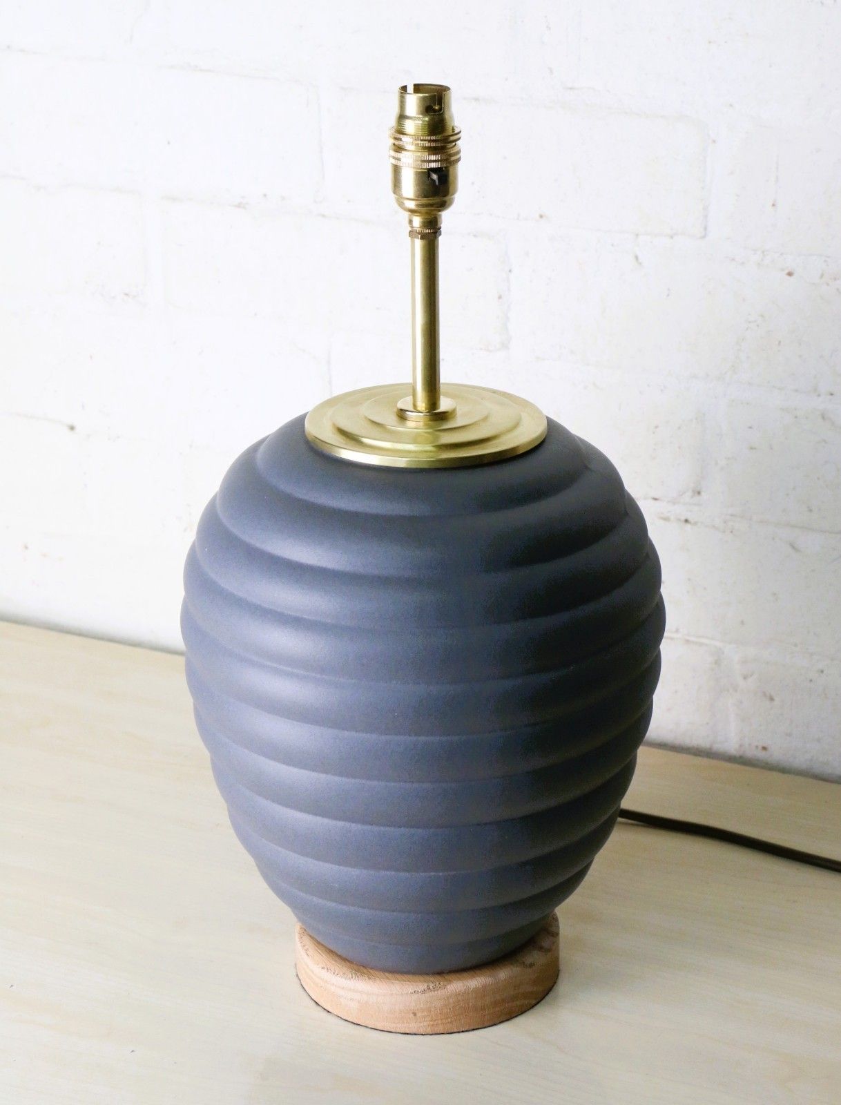 Table Lamp Studio Vintage Ceramic Art Deco Beehive Lamp Mid 20th Vgc photo vinterior