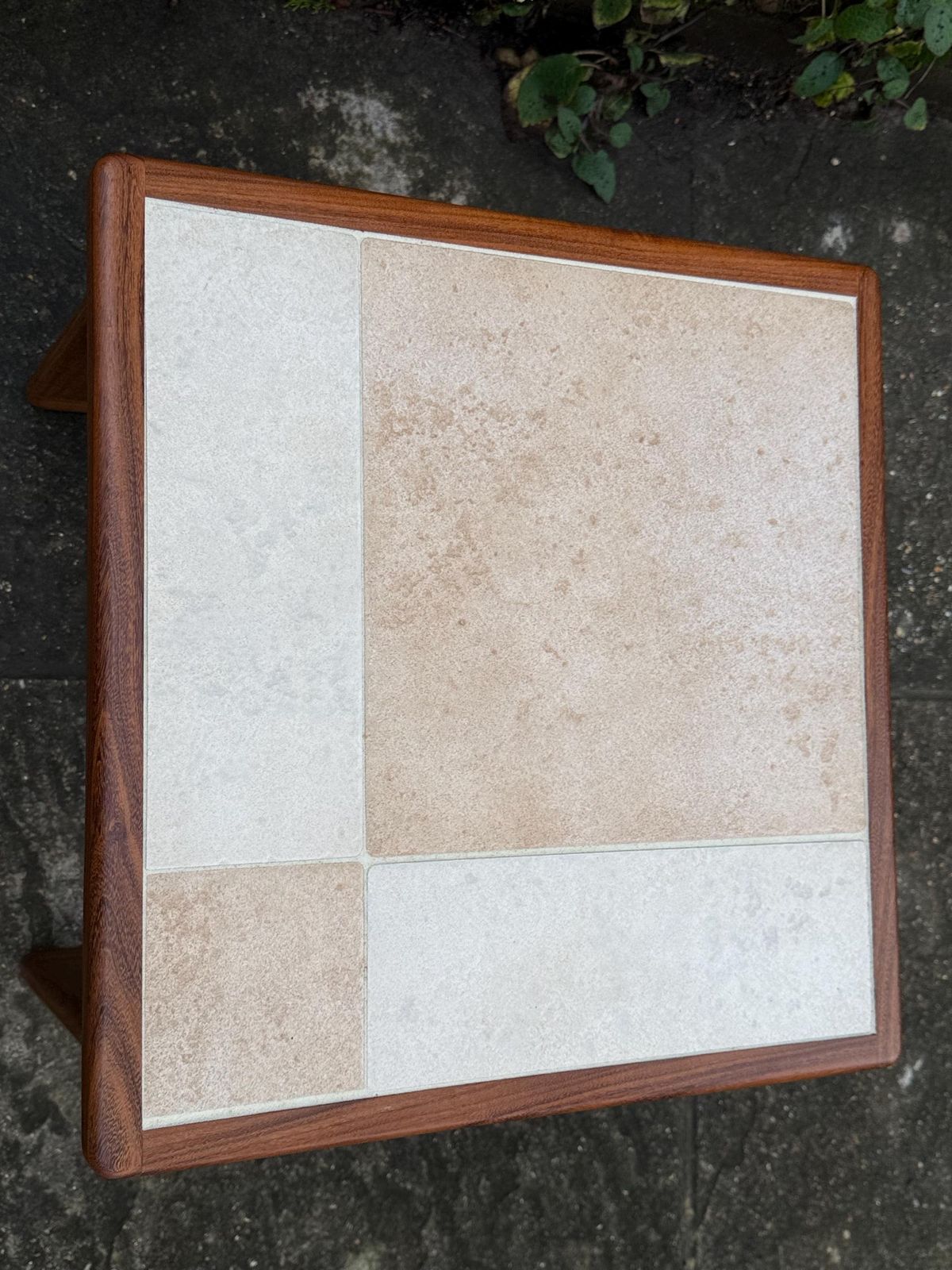 Small Mid Century Teak Tile Top, G Plan Style Side Table, Scandinavian Style Vintage Occasional Table photo vinterior