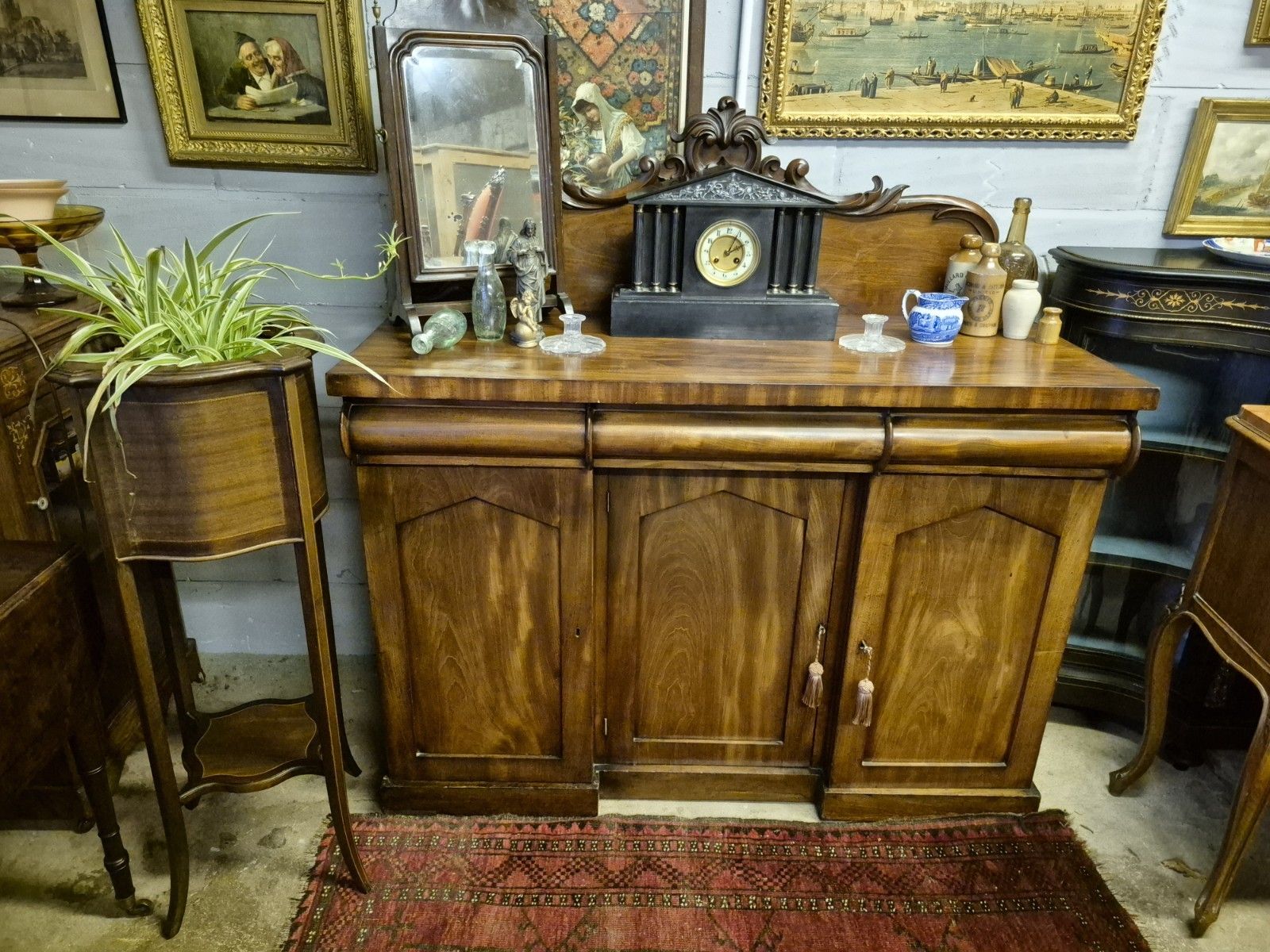 A Wonderful Boho Early Victorian Flame Mahogany Chiffonier Buffet Sideboard photo furniture