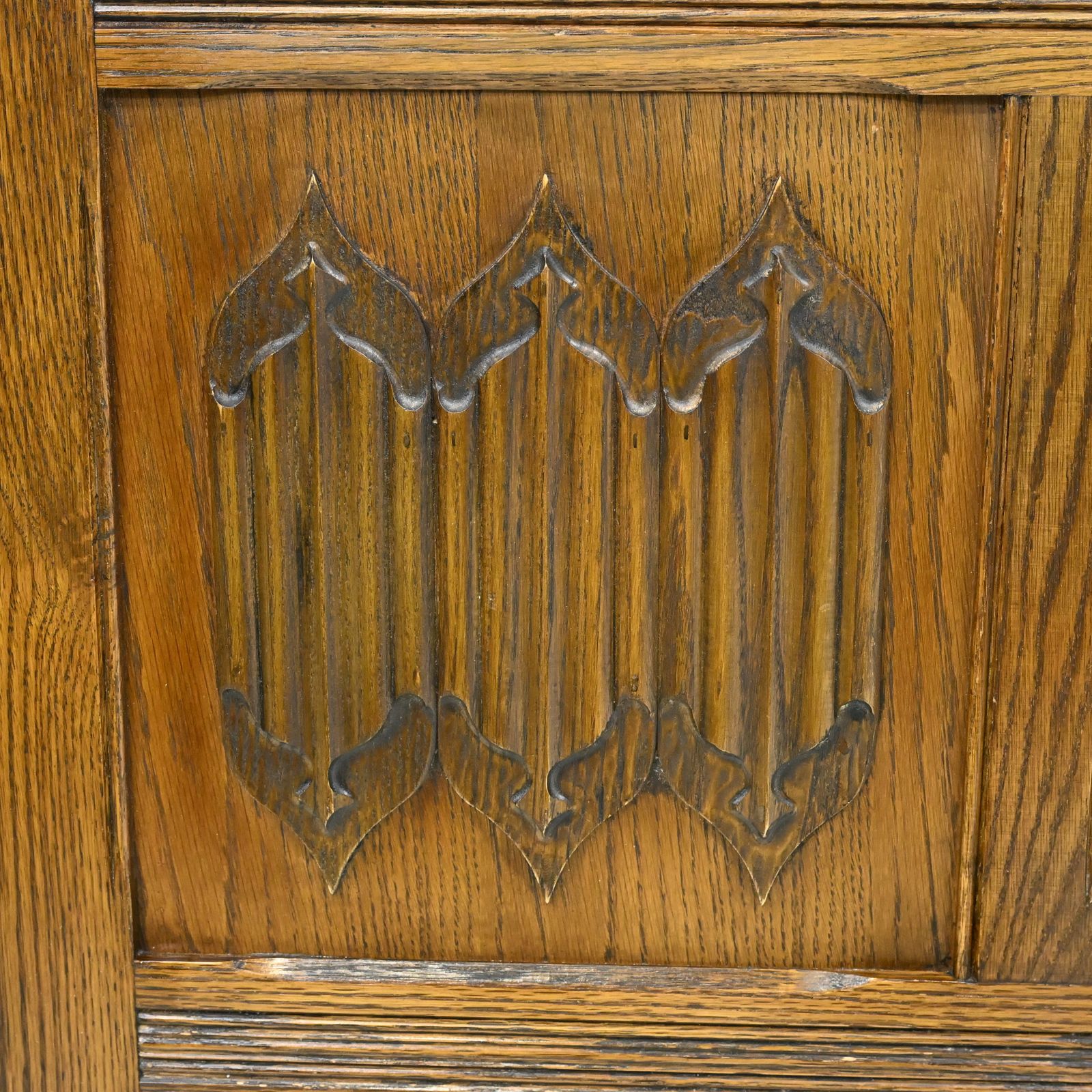 Old Charm Double Headboard Vintage Oak Carvings Free Uk Delivery* photo for sale