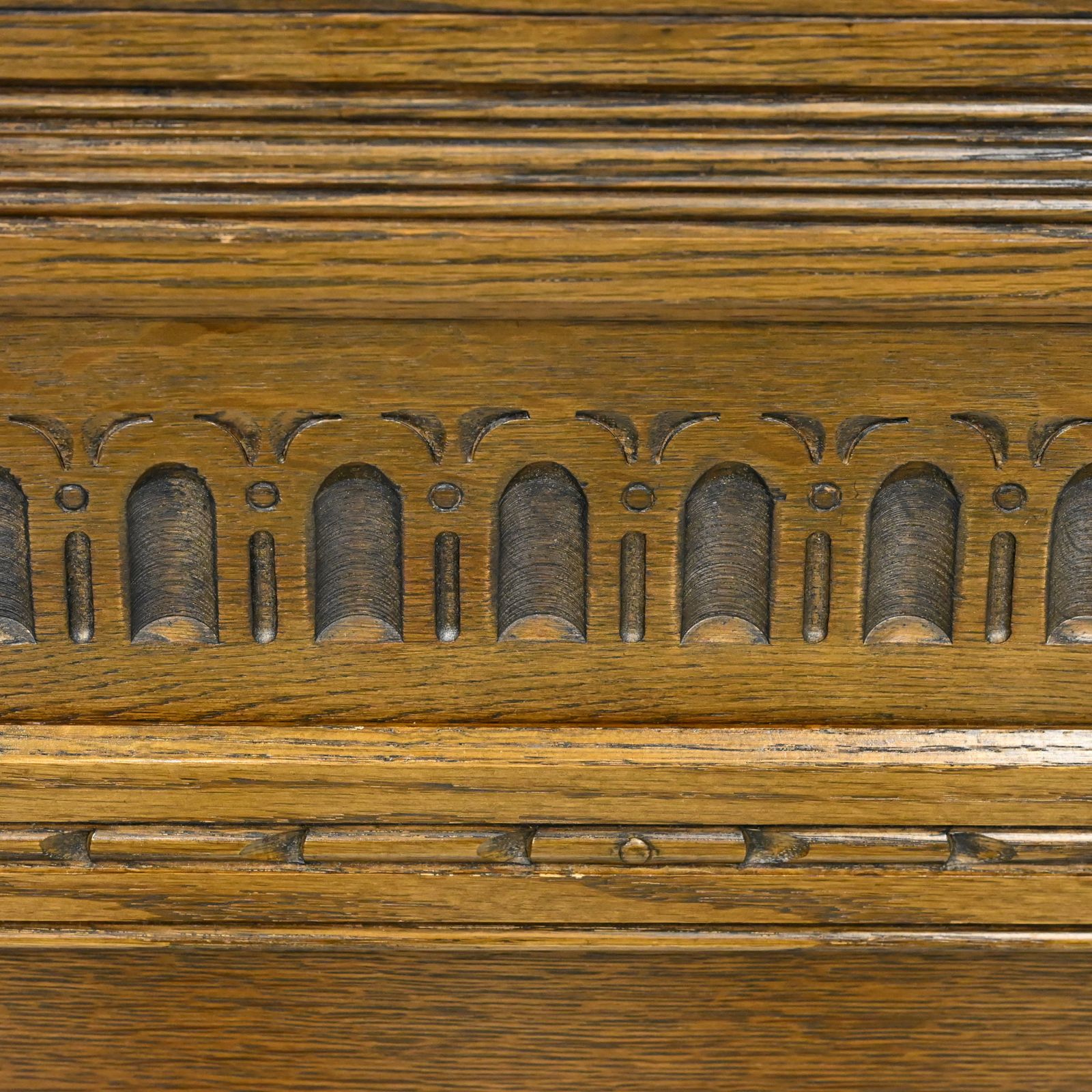 Old Charm Double Headboard Vintage Oak Carvings Free Uk Delivery* photo vinterior
