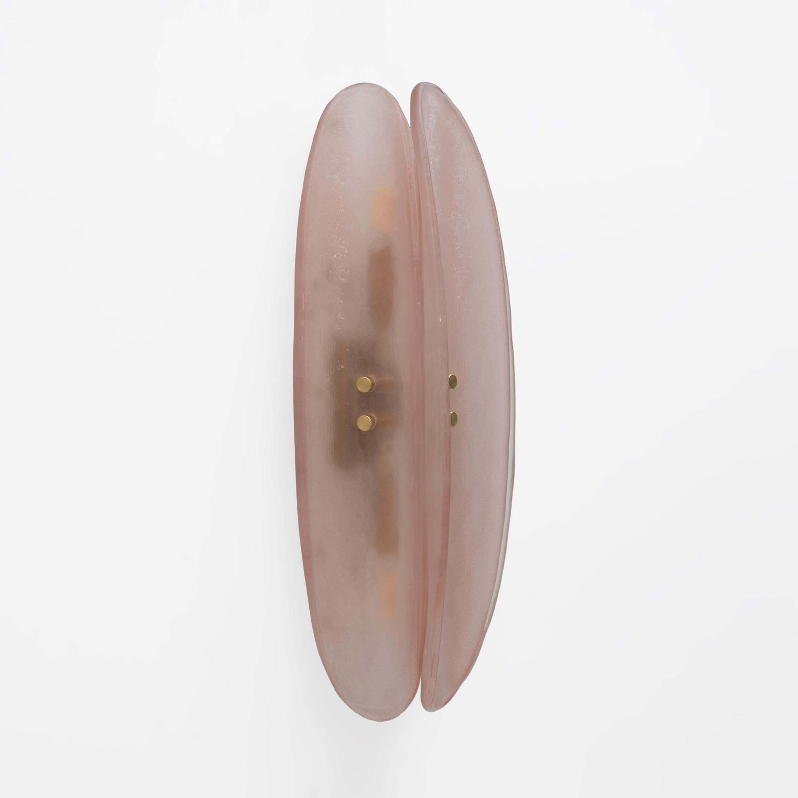 Pair Of Fontana Arte Style Mid Century Modern Pink Murano Glass Sconces photo Lighting