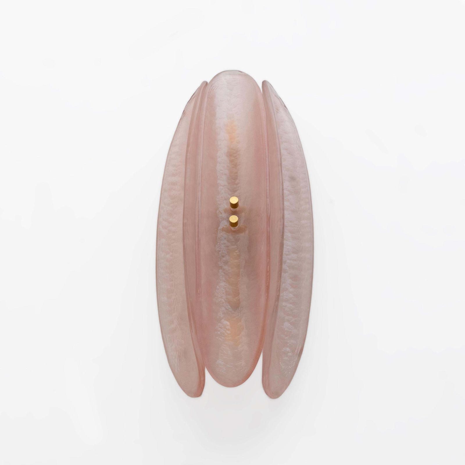 Pair Of Fontana Arte Style Mid Century Modern Pink Murano Glass Sconces photo vinterior
