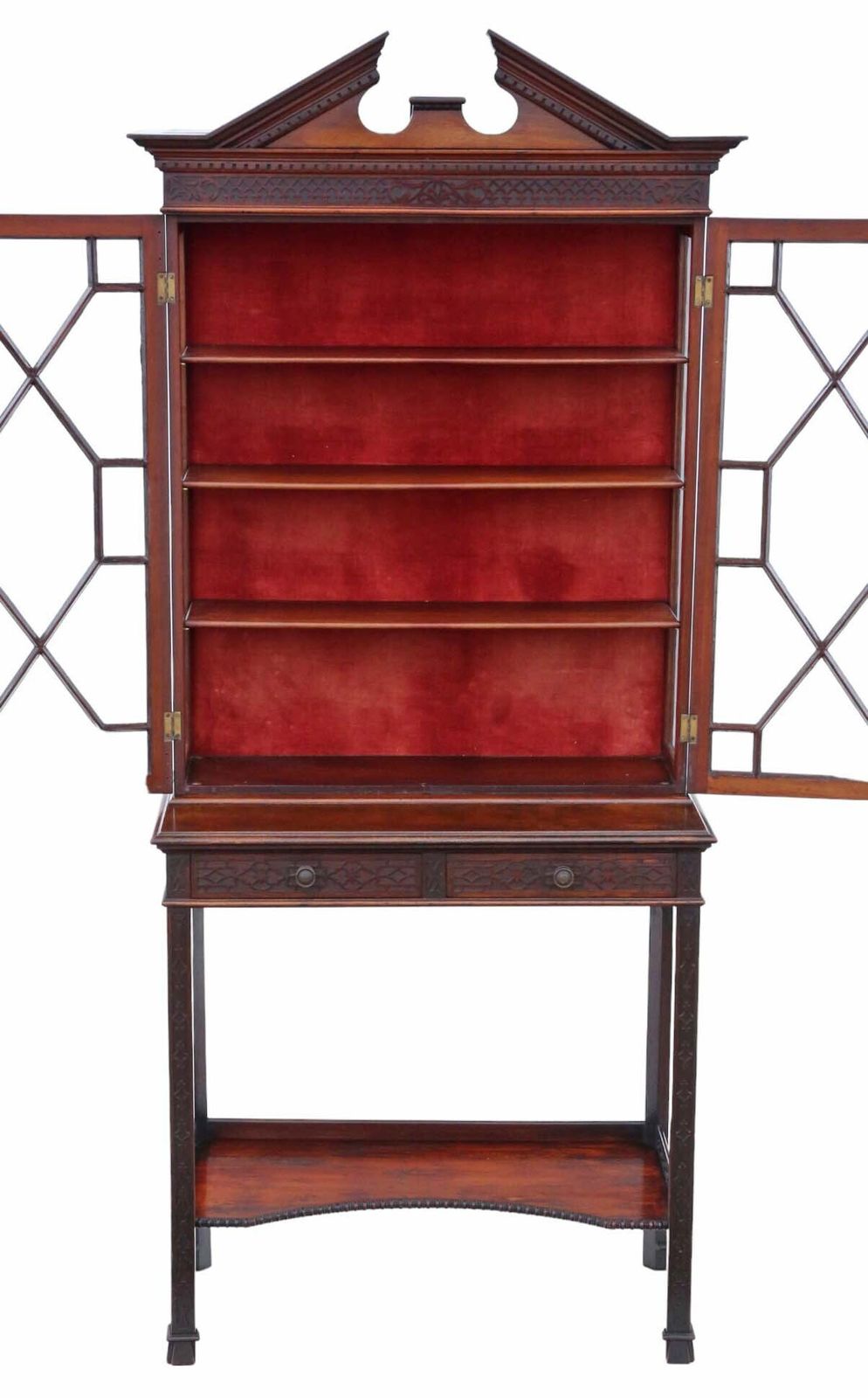Antique 19th Century Mahogany Pier Display Cabinet By Edwards & Roberts – Fine Quality photo for sale