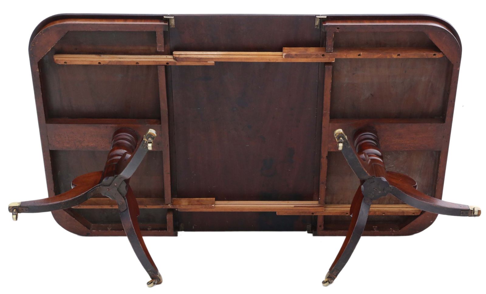 photo for sale Antique Early 19th Century Large Fine Quality Mahogany Extending Twin Pedestal Dining Table