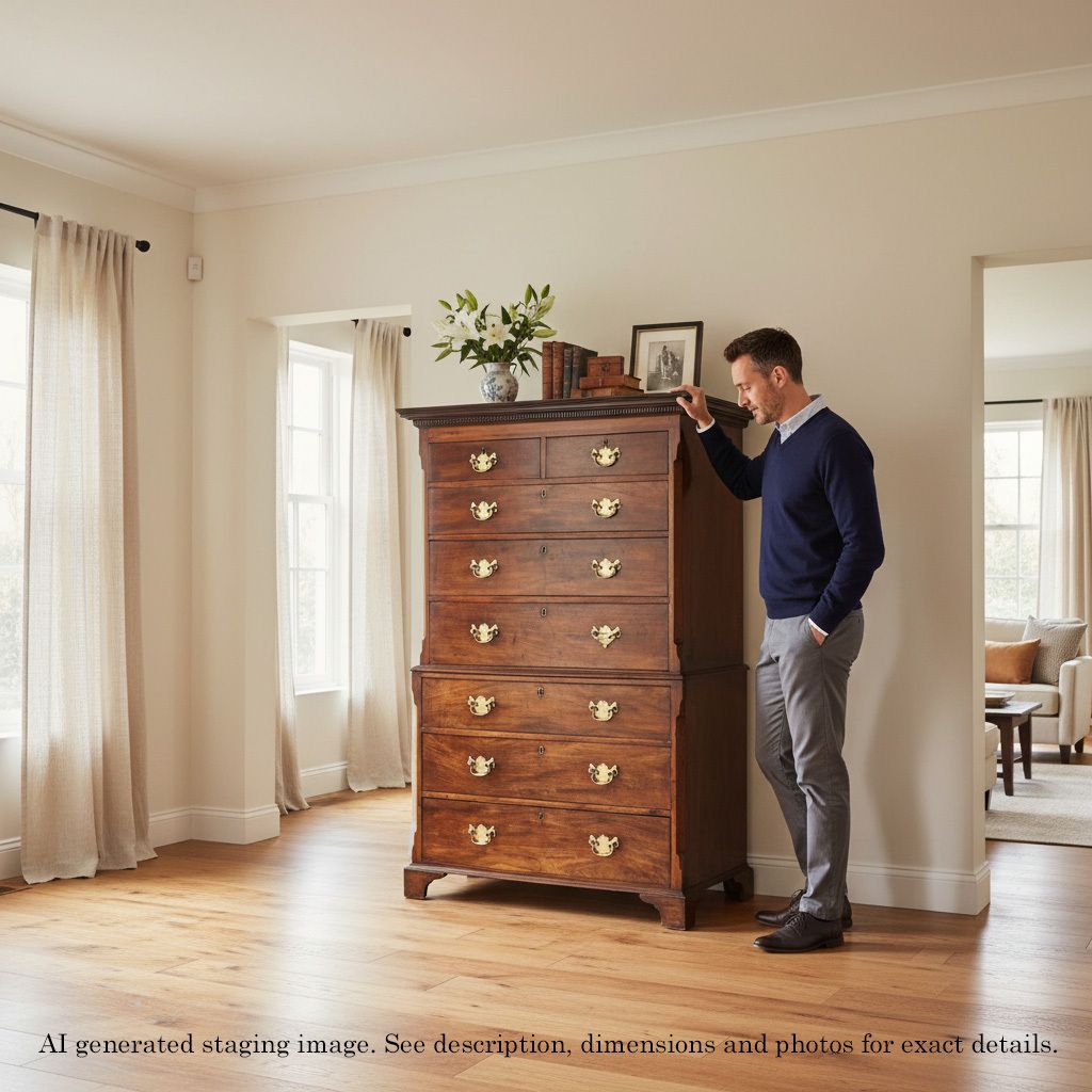Antique 18th Century Mahogany Tallboy – Chest On Chest Of Drawers, Fine Quality photo furniture