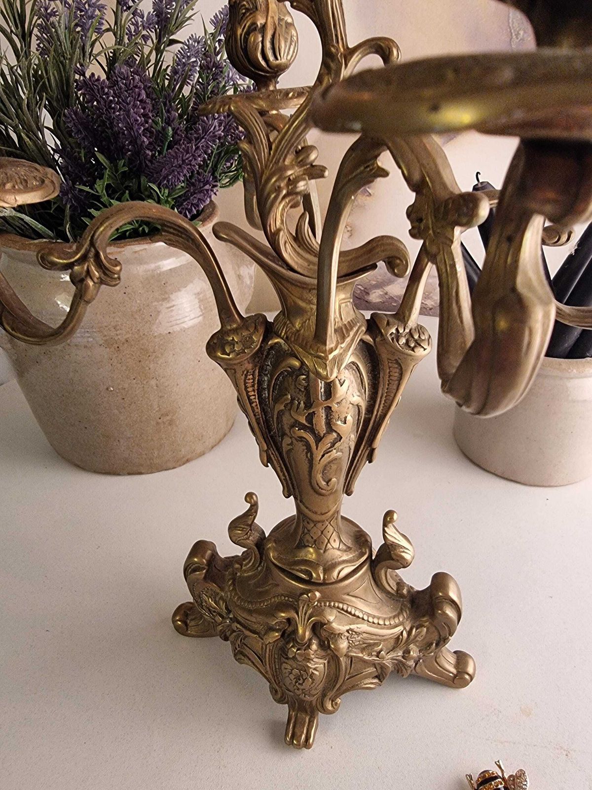 Antique French Bronze Candelabra, Four Candle Bronze Candelabra, French Candle Holder, Chateau Chic photo vinterior