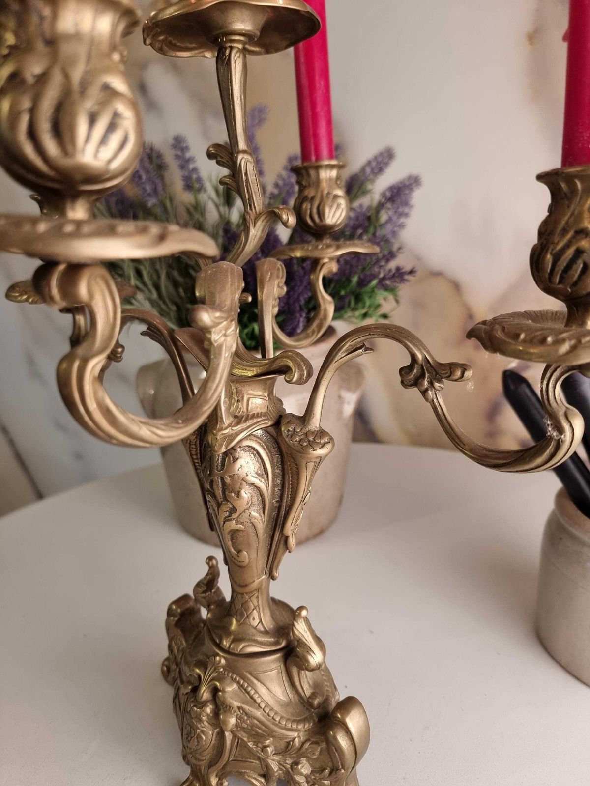 photo furniture Antique French Bronze Candelabra, Four Candle Bronze Candelabra, French Candle Holder, Chateau Chic