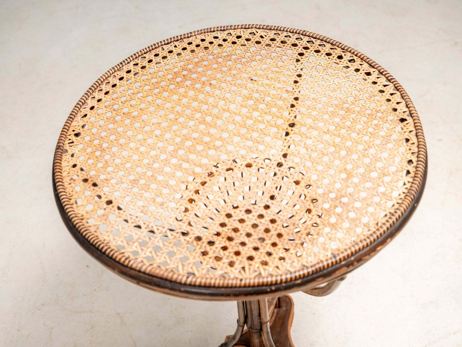 Art Nouveau Bentwood & Rattan Pedestal Table, Central Europe, C. 1900–1925 photo for sale