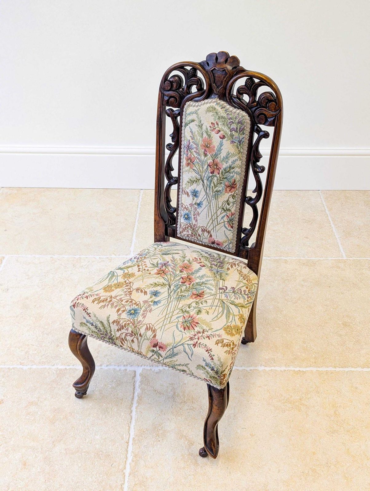 Antique Victorian Walnut Upholstered Side Chair C.1880 photo buy