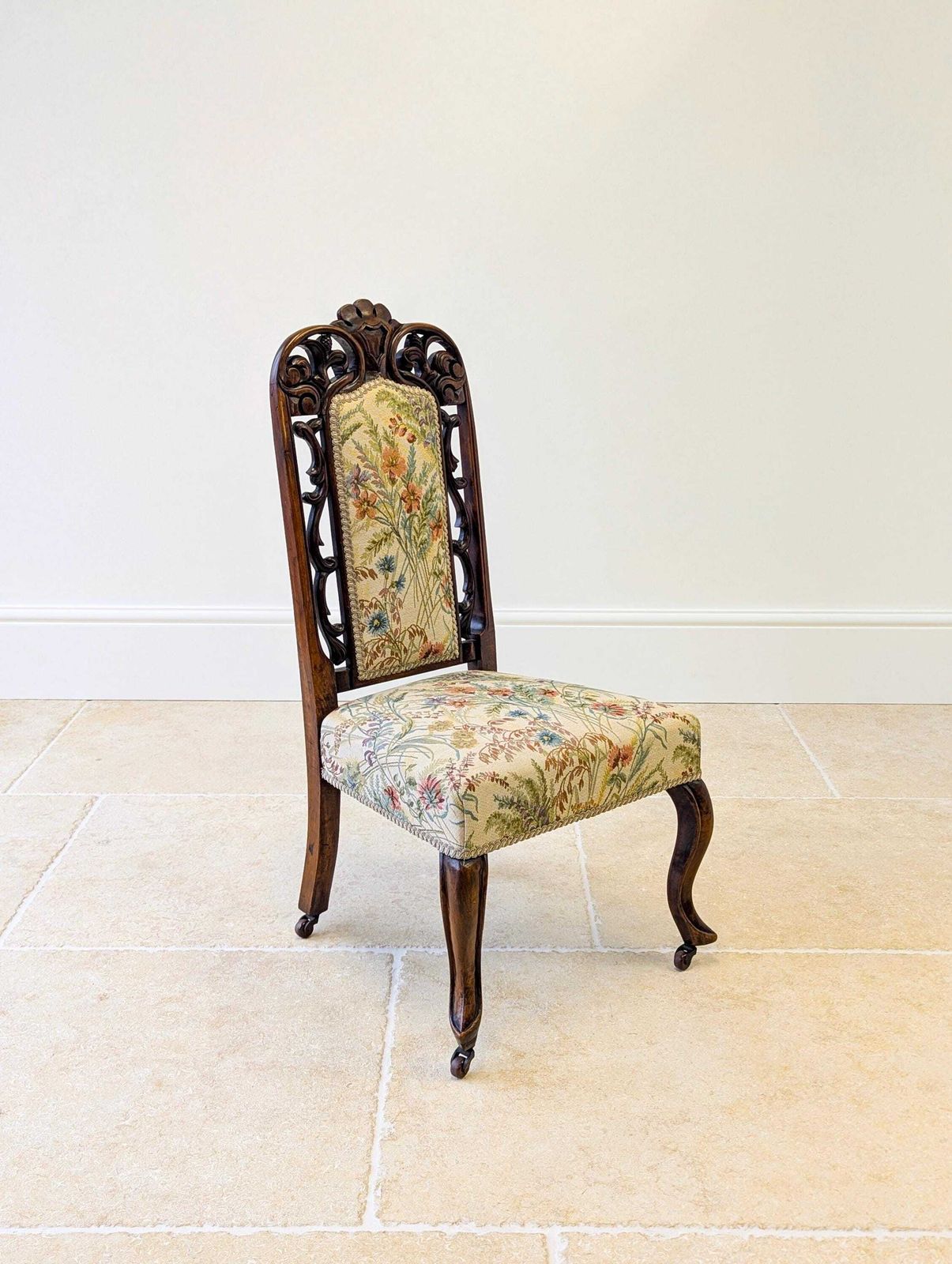 photo for sale Antique Victorian Walnut Upholstered Side Chair C.1880