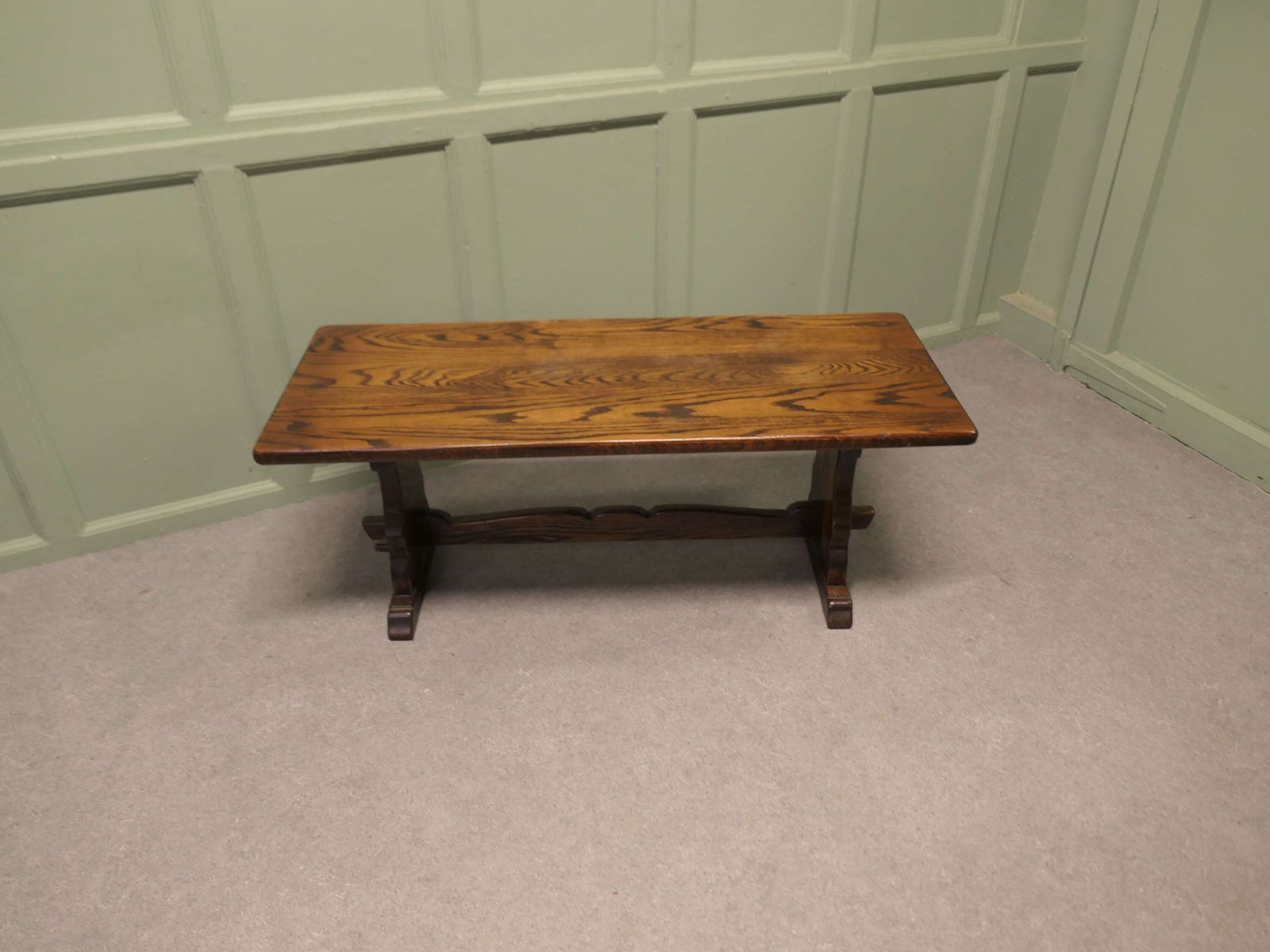 Good Farmhouse Oak Refectory Style Coffee Table photo for sale