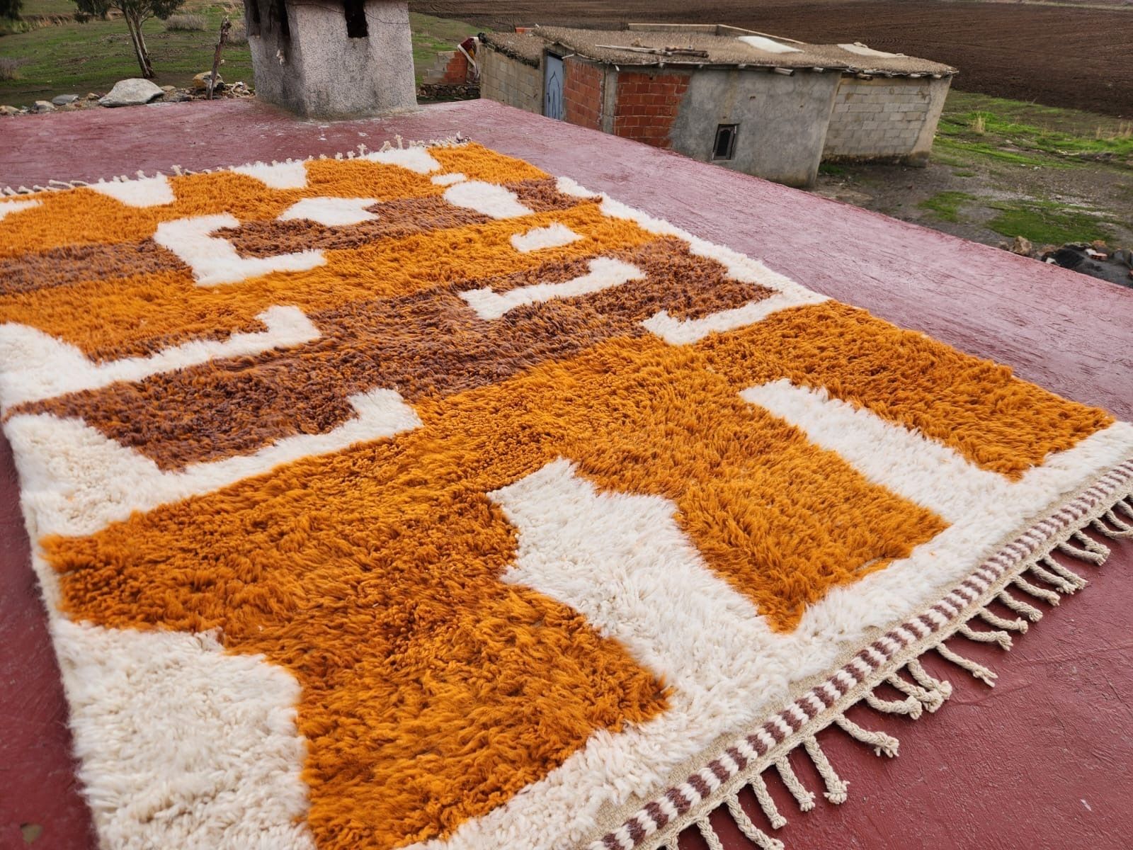 Large Handmade Moroccan Beni Ourain Rug   300x200cm   Natural Wool Berber Carpet photo vintage