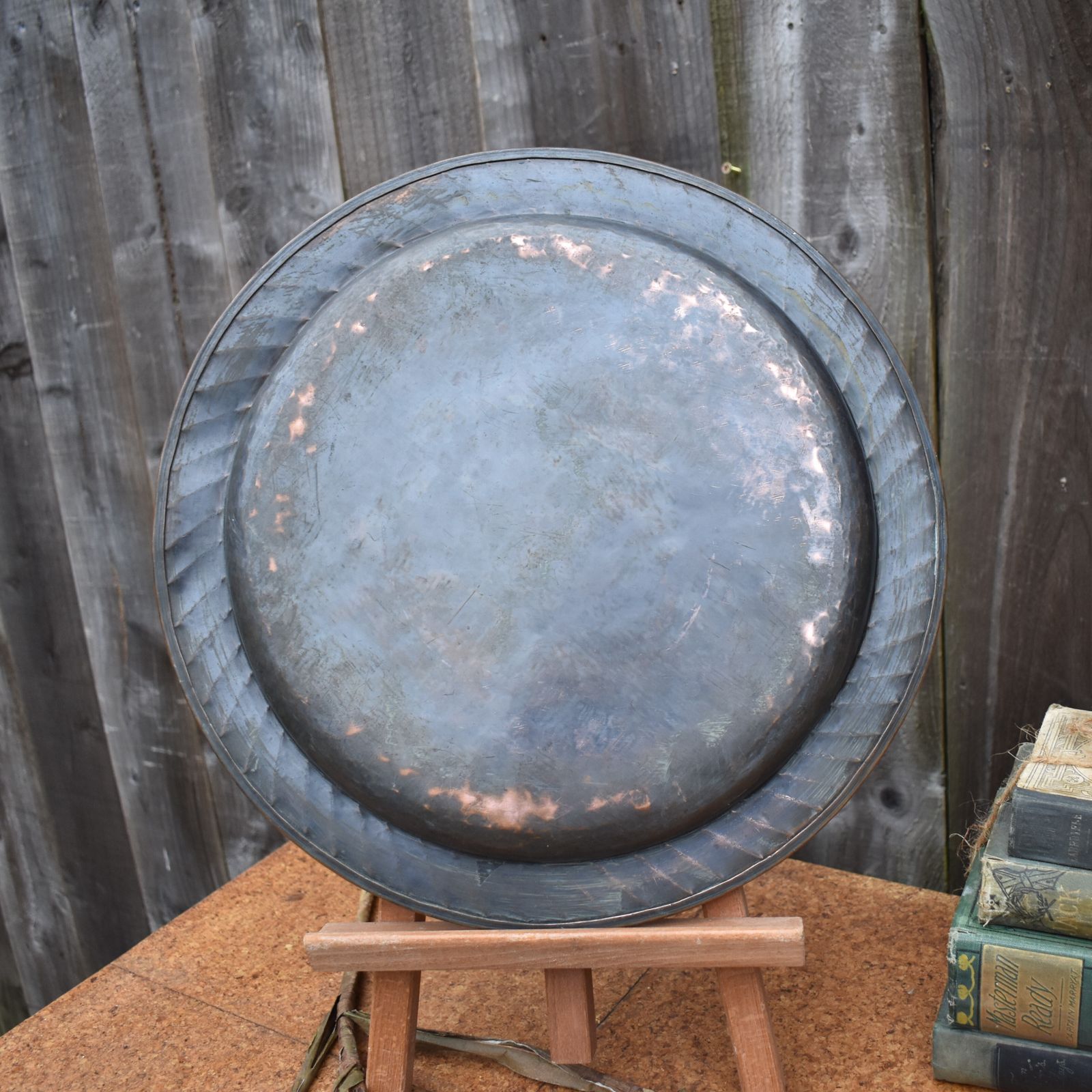 photo for sale Antique Hugh Wallis Arts And Crafts Copper Pewter Country House Butlers Tray