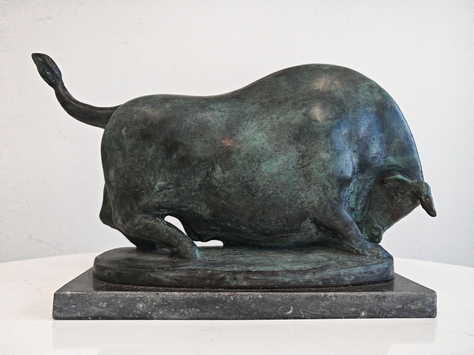 Brutalist Bronze Sulpture, "Bull" By Alfred Hrdlicka, Austria Late 20th Century photo vintage