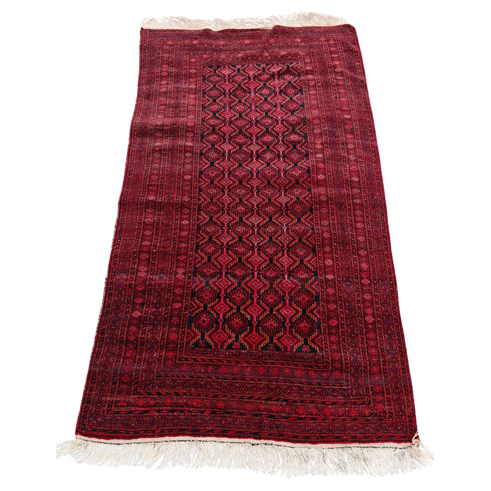 Vintage Hand Knotted Baluch Rug, Natural Dyed Wool, Afghanistan 1960s