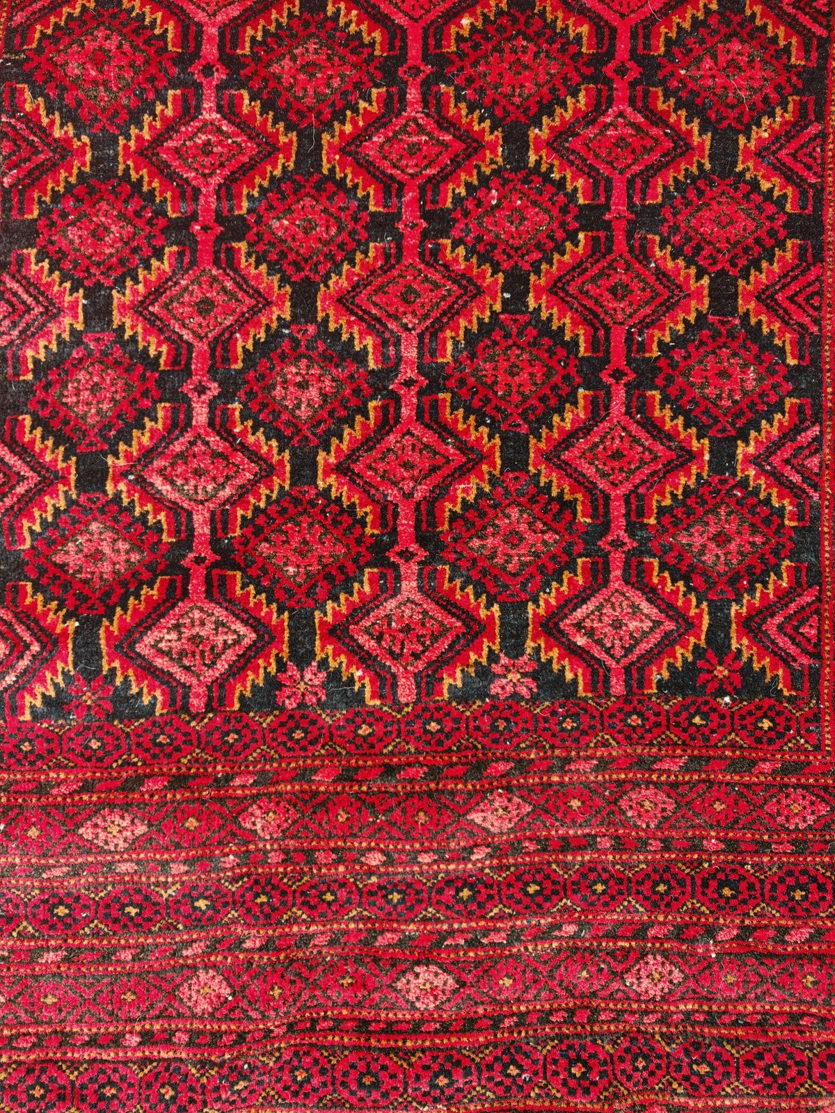 Vintage Hand Knotted Baluch Rug, Natural Dyed Wool, Afghanistan 1960s photo for sale