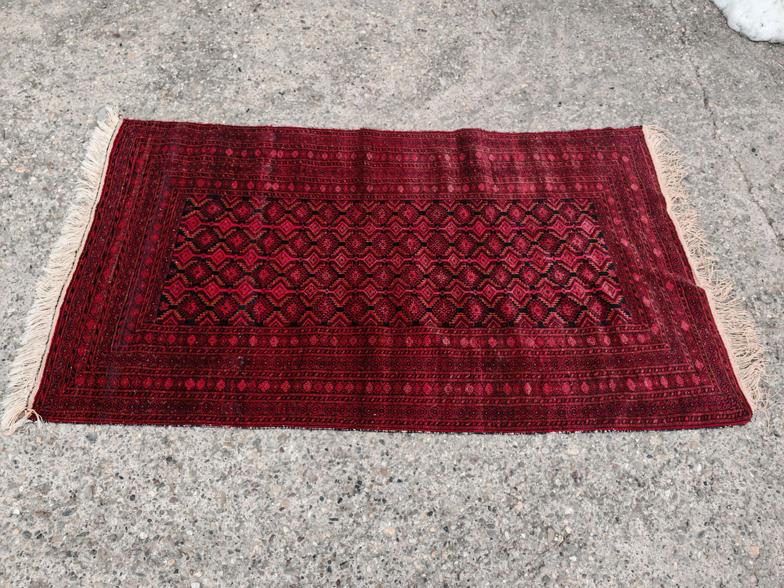 Vintage Hand Knotted Baluch Rug, Natural Dyed Wool, Afghanistan 1960s photo Textiles