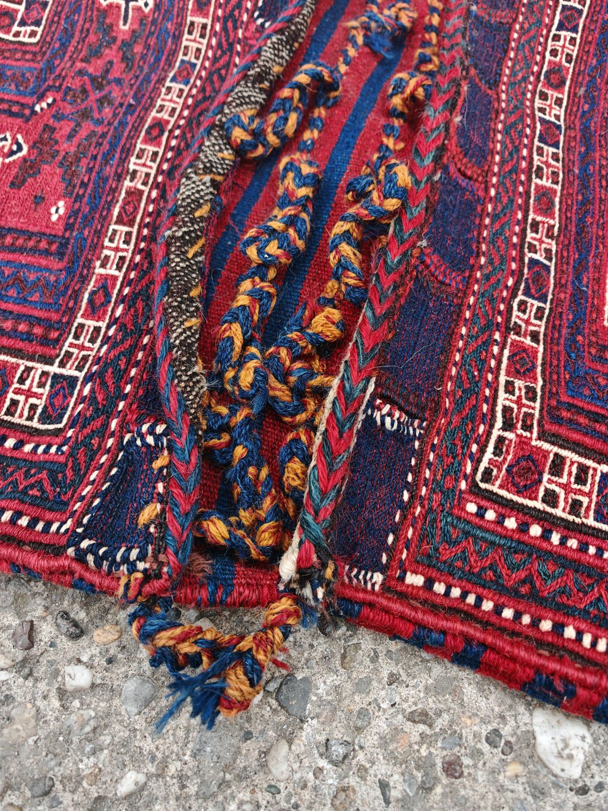 Antique Bakhtiari Saddle Bag For Camel In Natural Dyed Wool, West Asia 1920s photo for sale